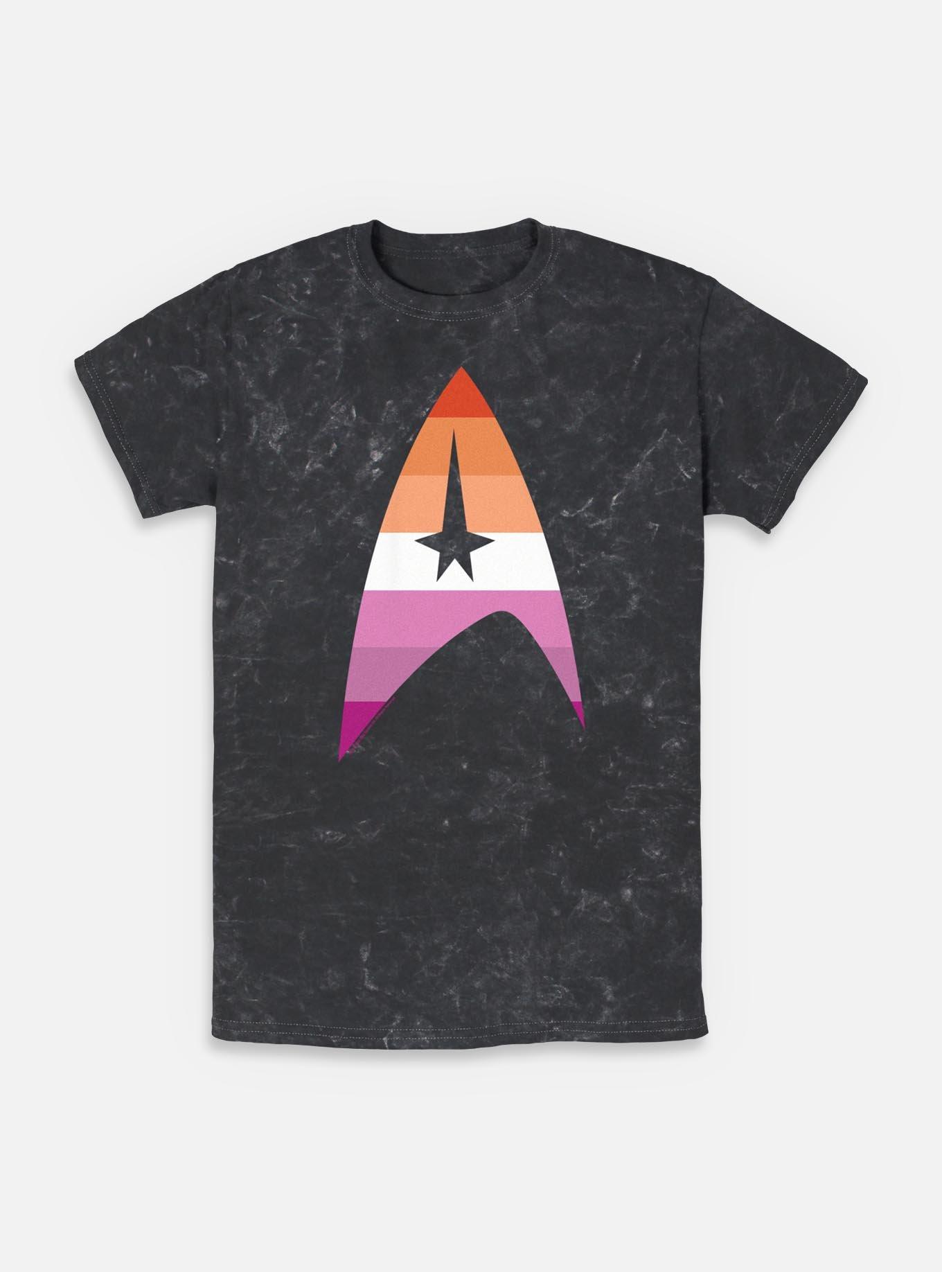 Star Trek Lesbain Flag Logo Mineral Wash T-Shirt, , hi-res