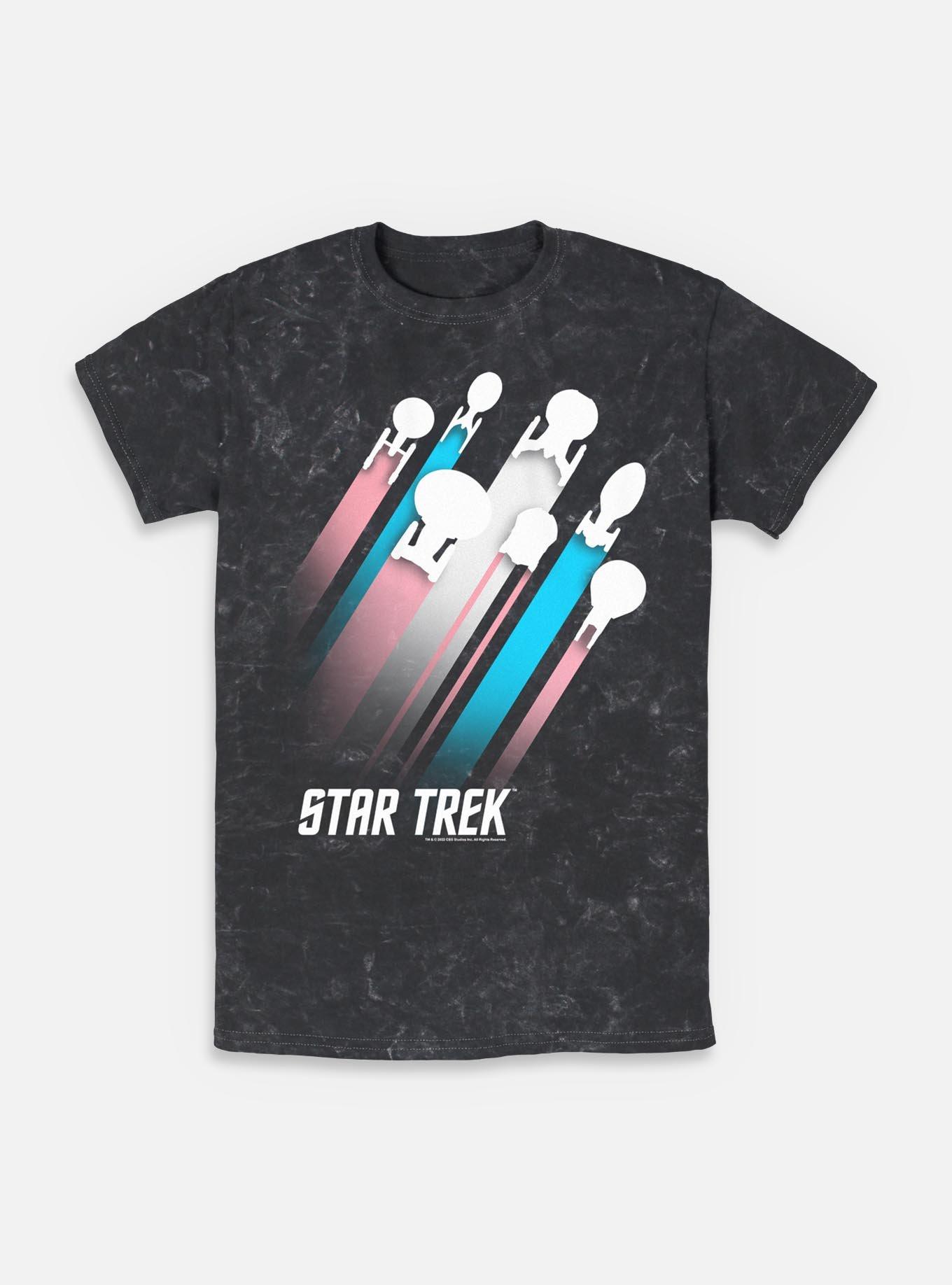 Star Trek Trans Pride Fleet Stripes Mineral Wash T-Shirt, , hi-res