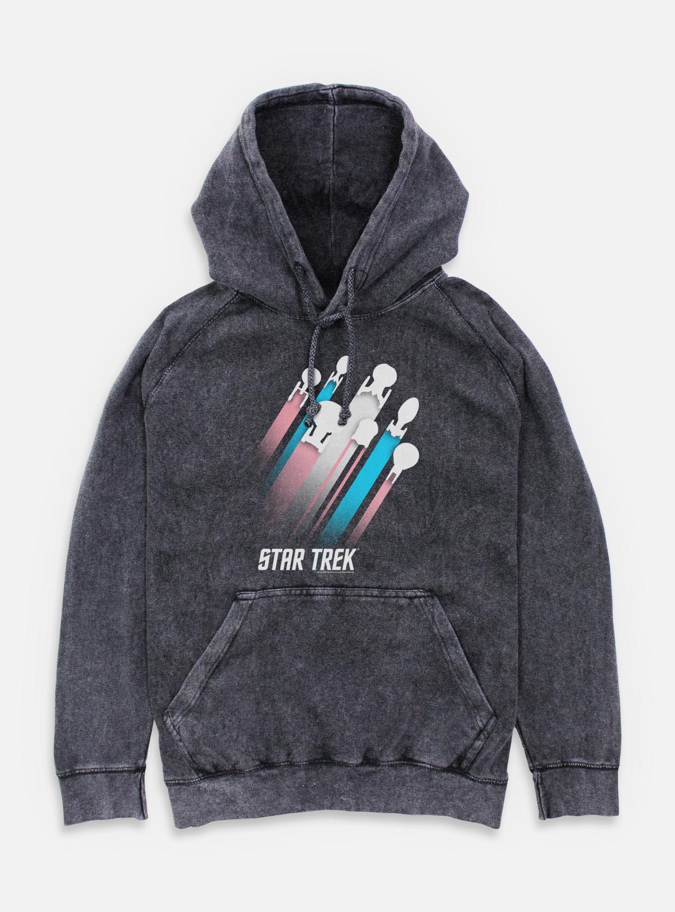 Star Trek Trans Pride Fleet Stripes Mineral Wash Hoodie, , hi-res