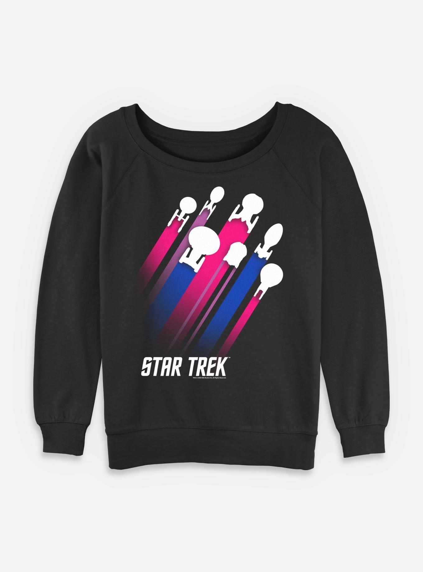 Star Trek Bisexual Pride Fleet Stripes Womens Slouchy Sweatshirt, , hi-res