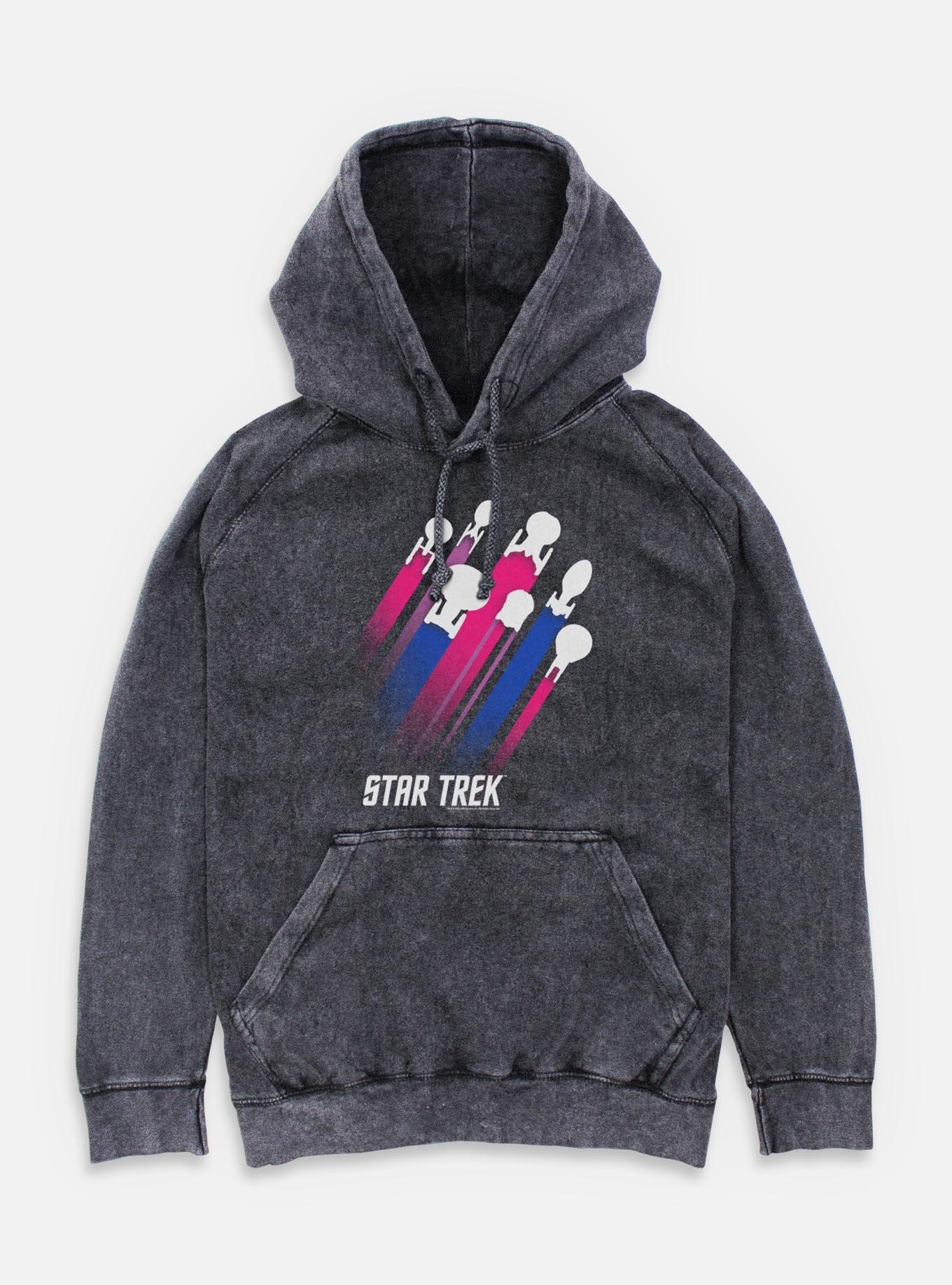 Star Trek Bisexual Pride Fleet Stripes Mineral Wash Hoodie, , hi-res