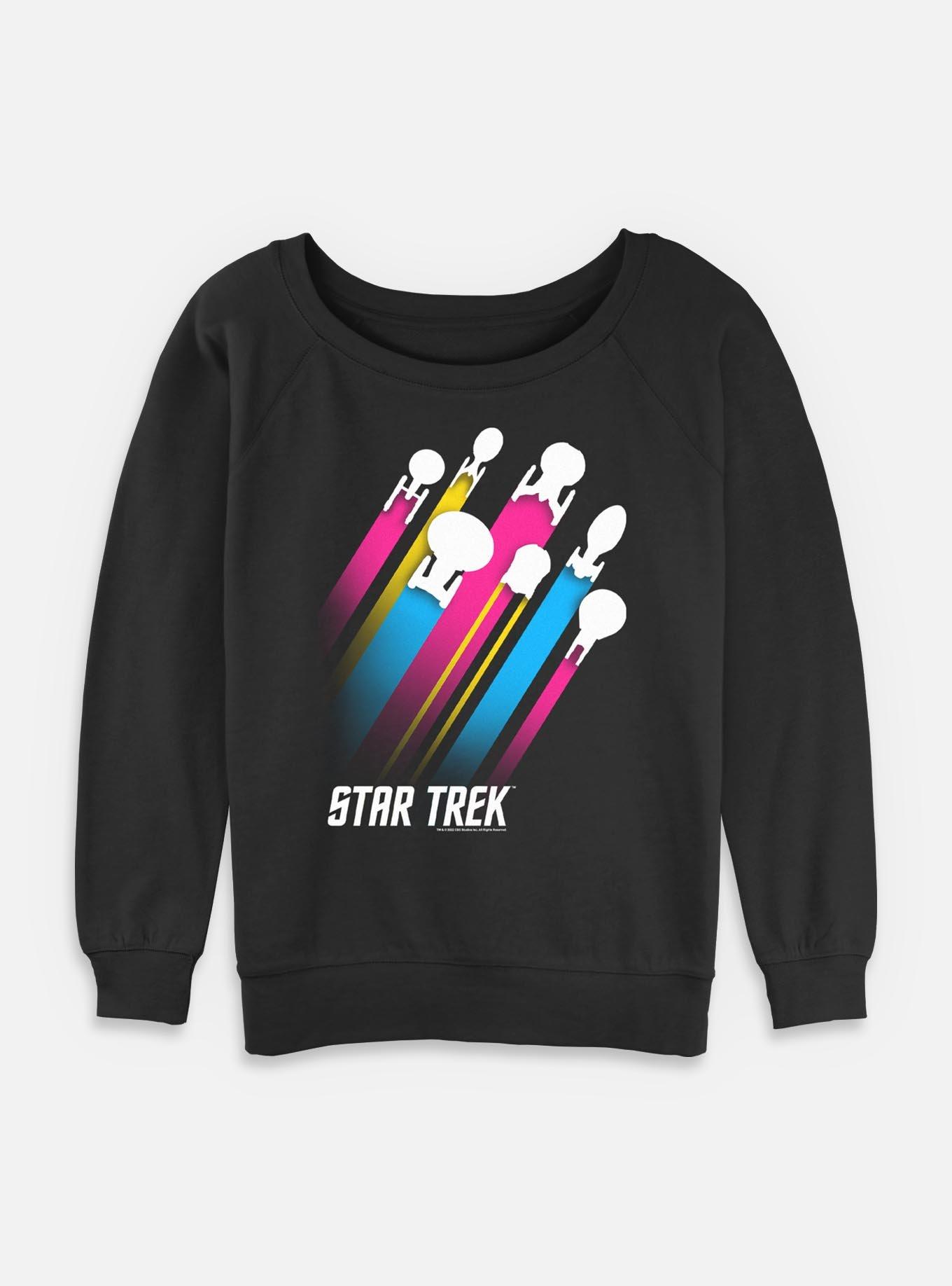 Star Trek Pan Pride Fleet Stripes Womens Slouchy Sweatshirt, , hi-res