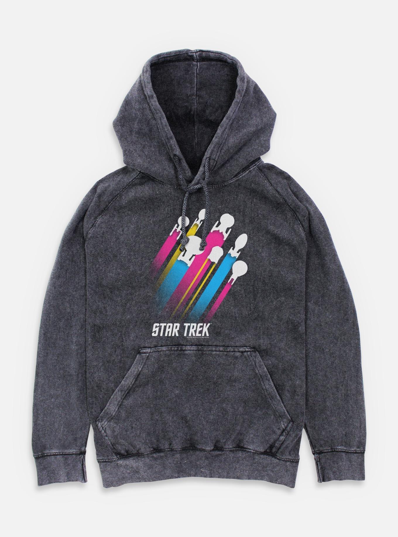 Star Trek Pan Pride Fleet Stripes Mineral Wash Hoodie, , hi-res