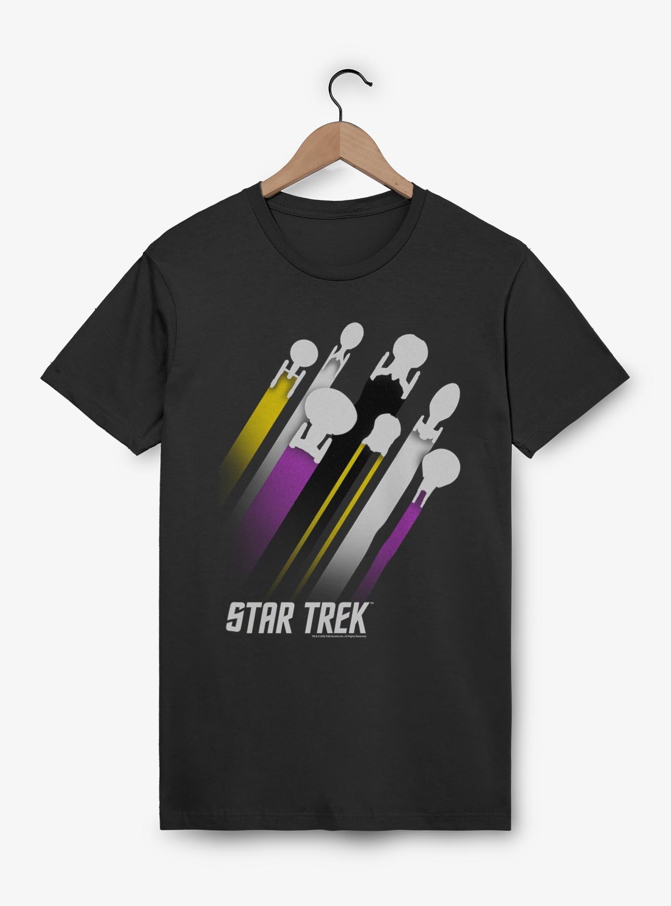 Star Trek Nonbinary Pride Fleet Stripes T-Shirt, BLACK, hi-res