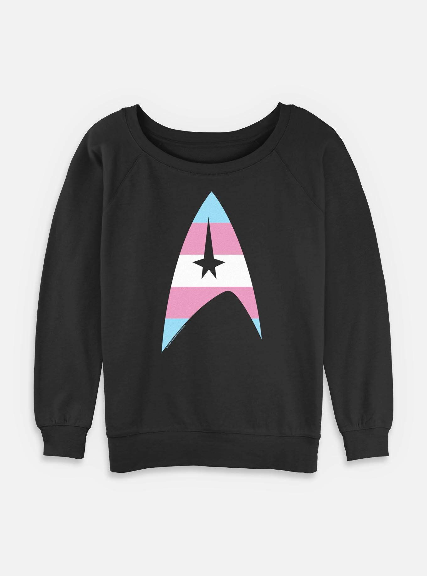 Star Trek Trans Flag Logo Womens Slouchy Sweatshirt, , hi-res