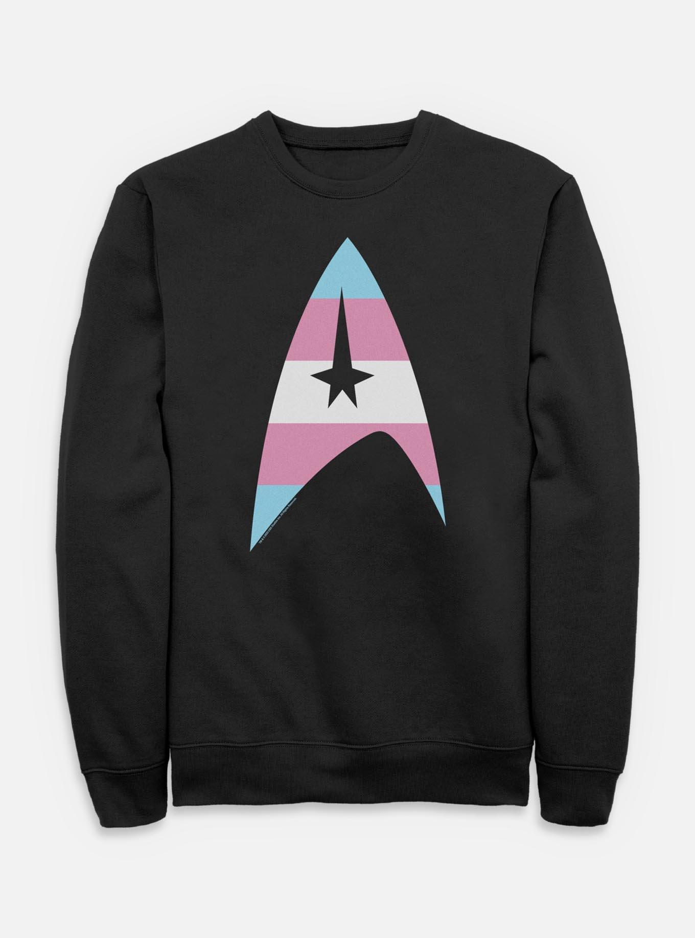 Star Trek Trans Flag Logo Sweatshirt, BLACK, hi-res