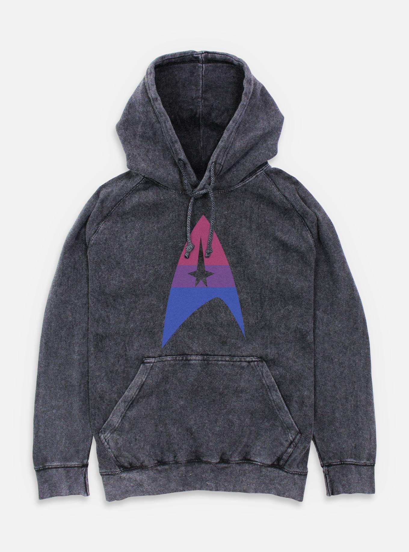 Star Trek Bisexual Flag Logo Mineral Wash Hoodie, , hi-res