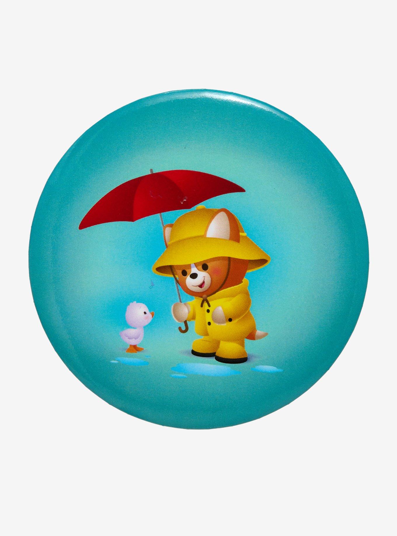 Corgi Rainy Day 3 Inch Button, , hi-res