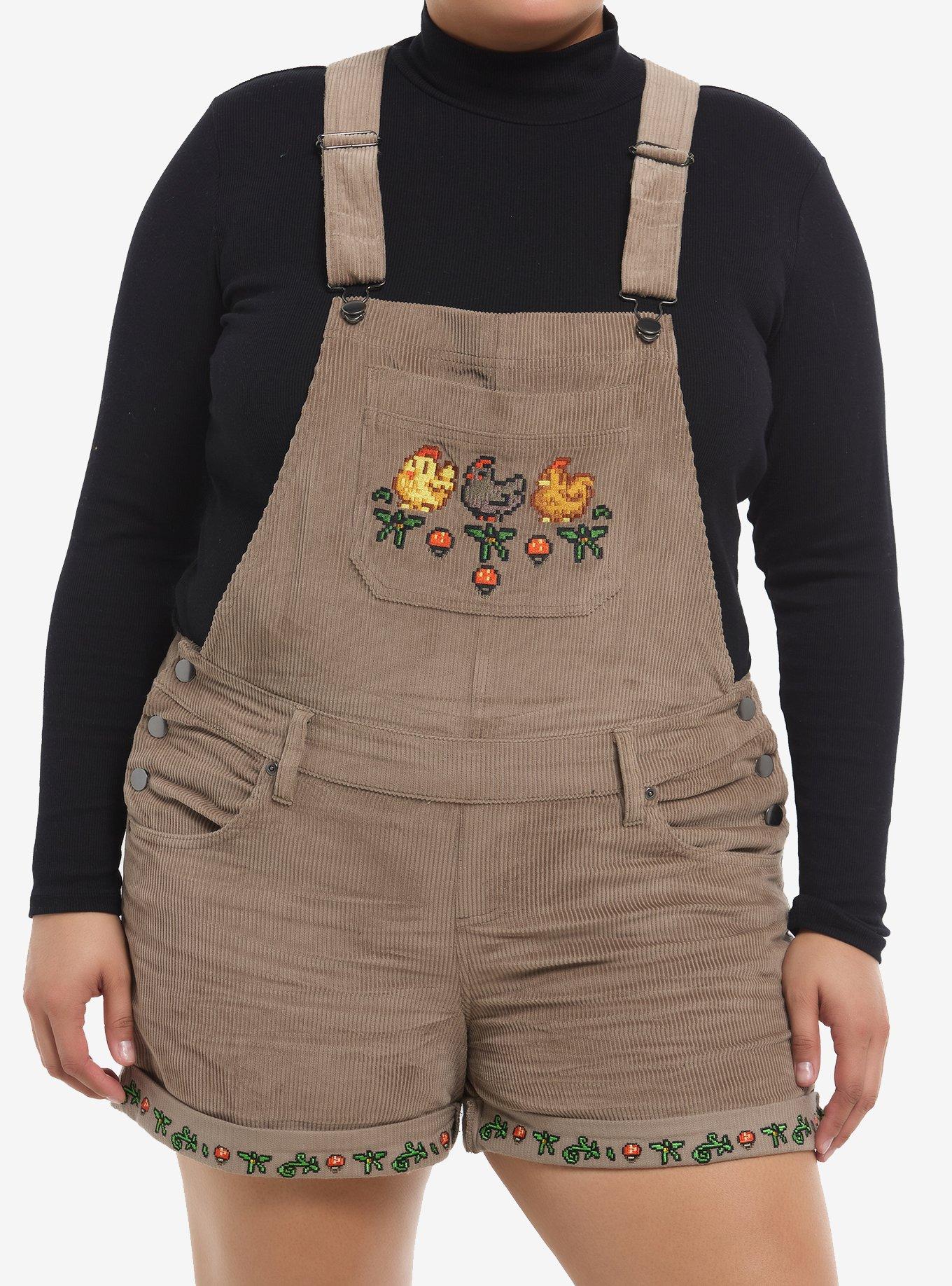 Stardew Valley Corduroy Shortalls Plus Size, , hi-res