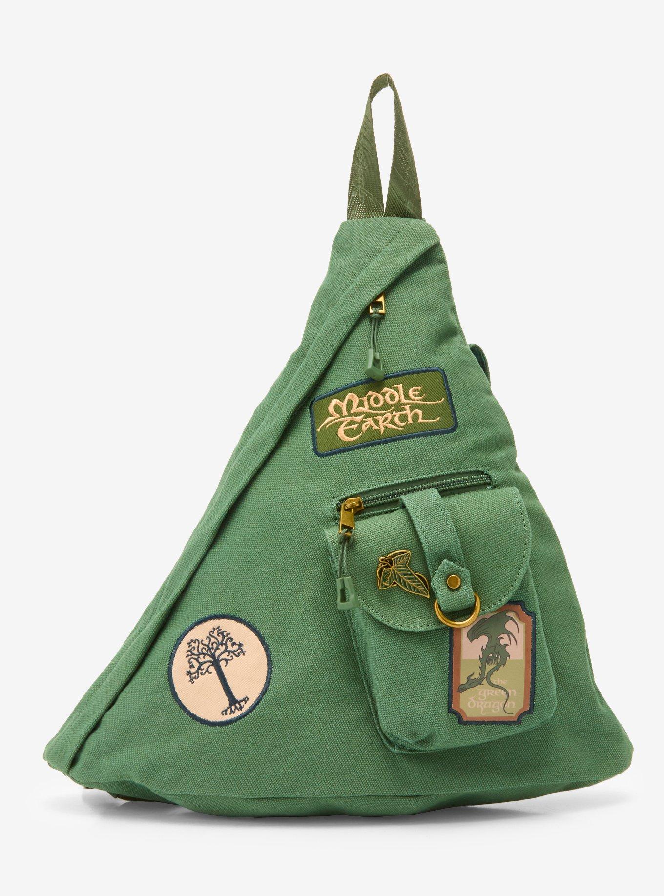 The Lord of the Rings Patches Canvas Sling Crossbody Bag - BoxLunch Exclusive, , hi-res