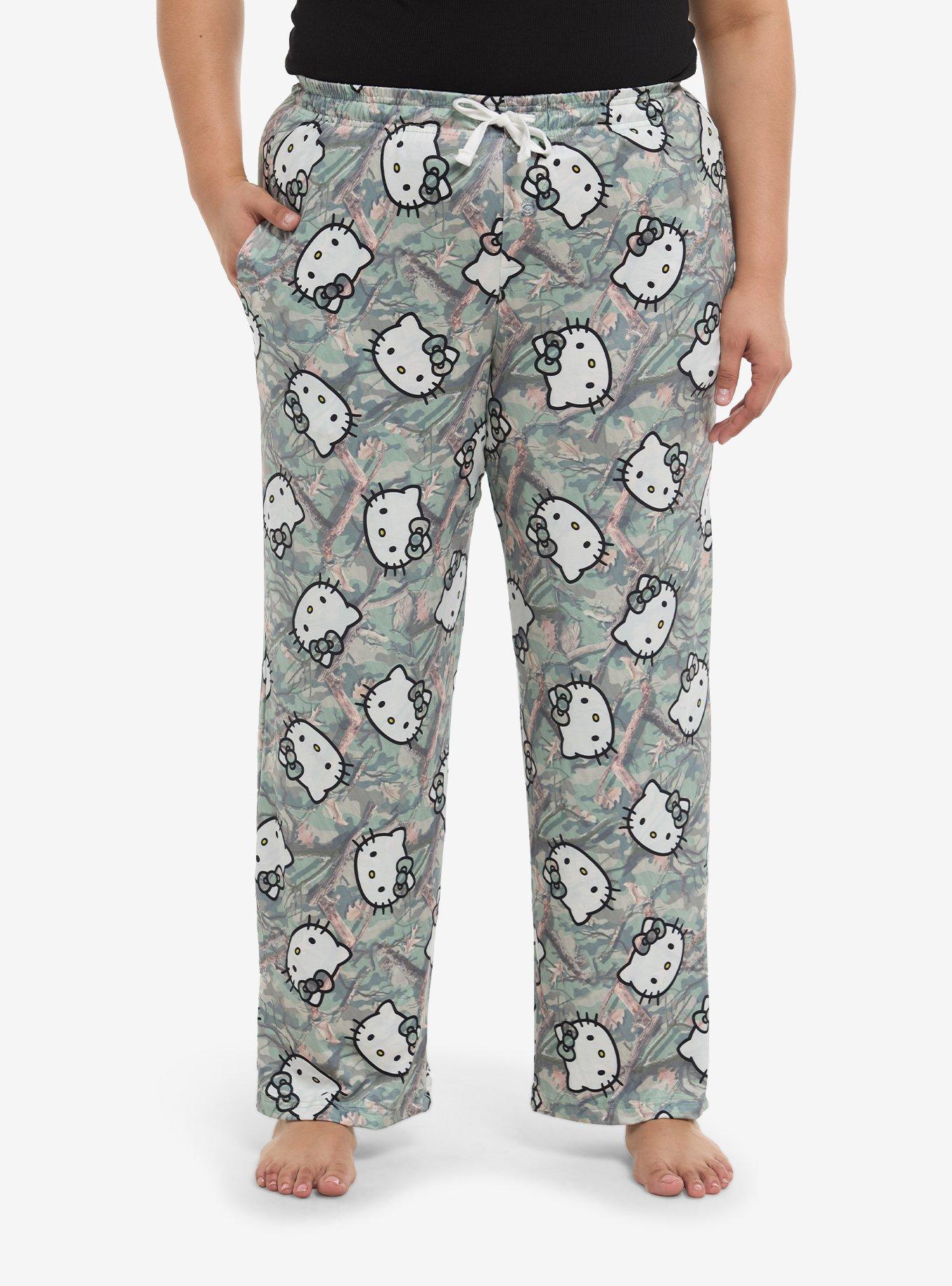 Hello Kitty Camouflage Girls Pajama Pants Plus Size, , hi-res