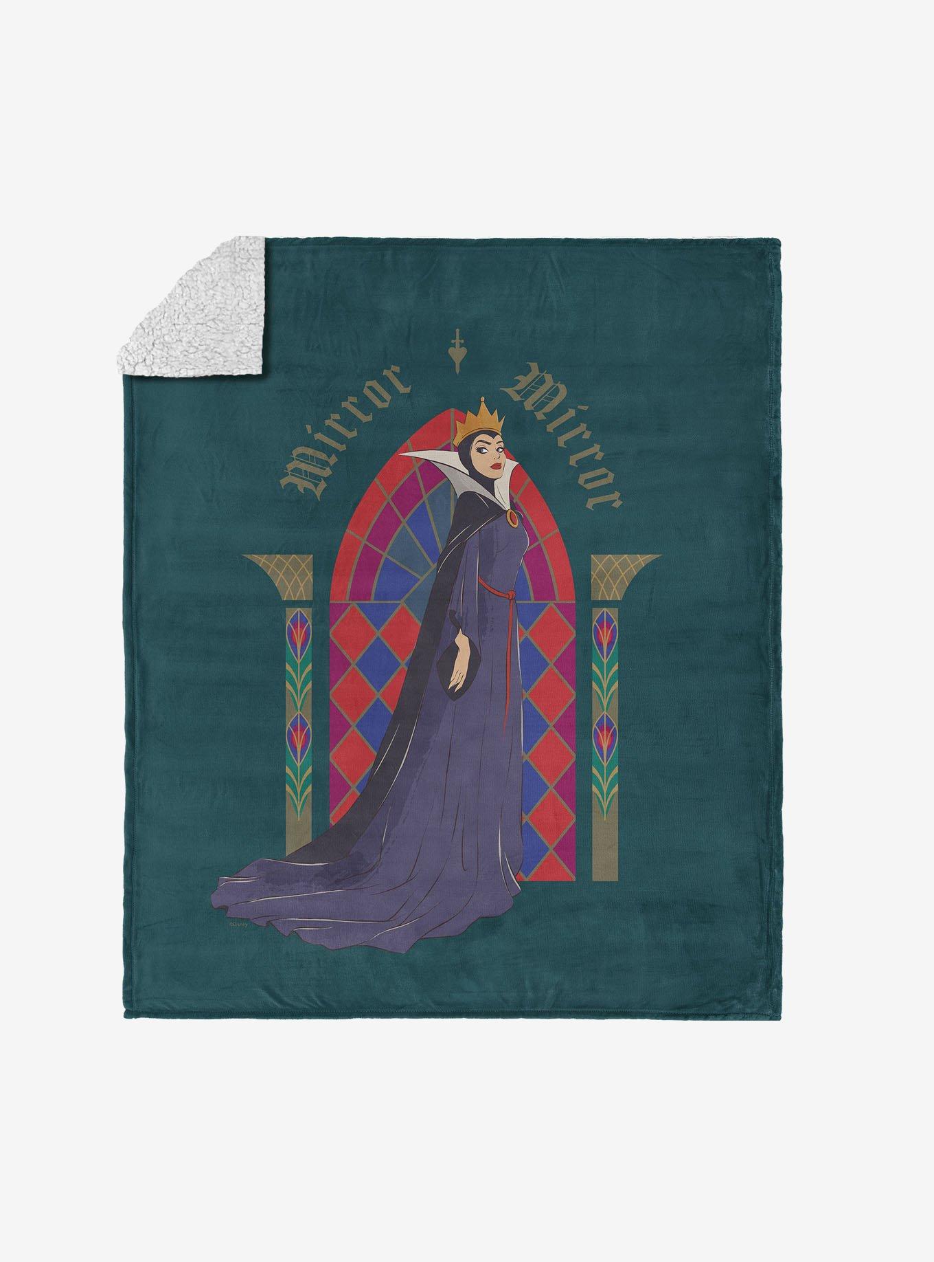 Disney Snow White Stained Glass Mirror Silk Touch Sherpa Throw Blanket, , hi-res