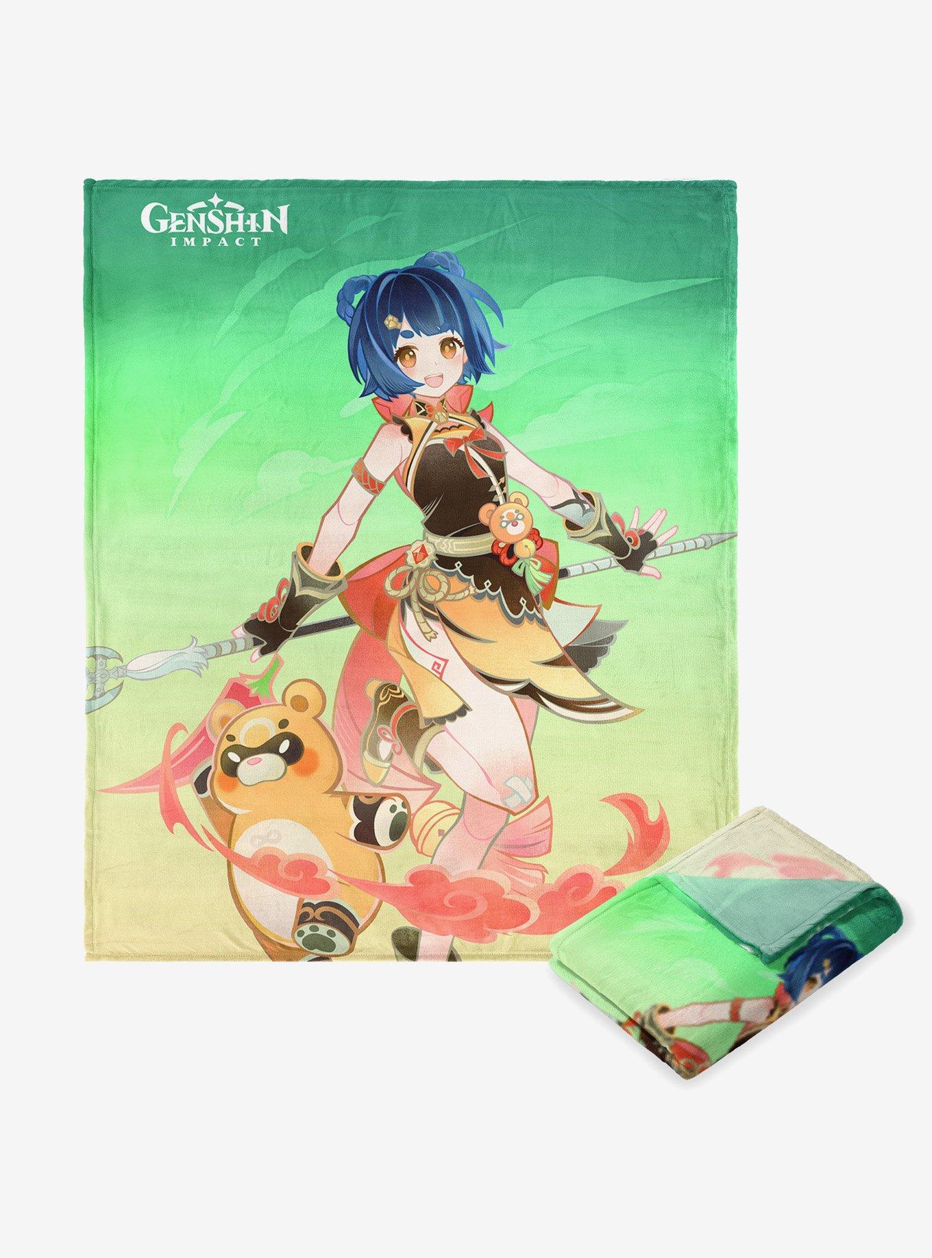 Genshin Impact Character 010 Xiangling Silk Touch Throw Blanket, , hi-res