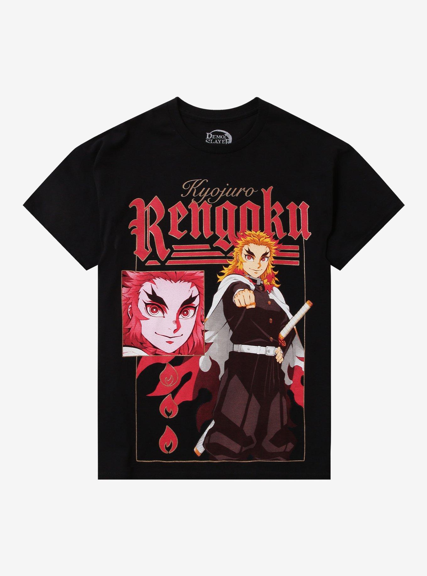 Demon Slayer: Kimetsu No Yaiba Rengoku Foil Print Girls T-Shirt, , hi-res