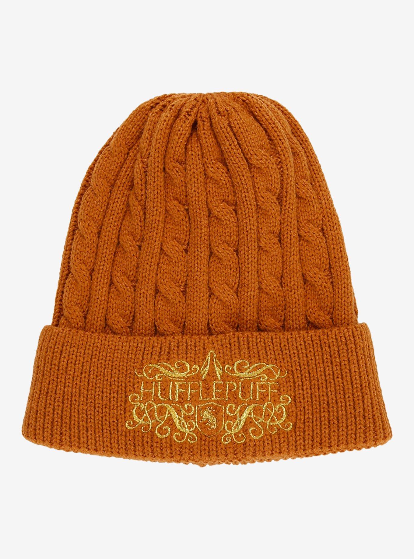 Harry Potter Hufflepuff Cable Knit Beanie - BoxLunch Exclusive, , hi-res