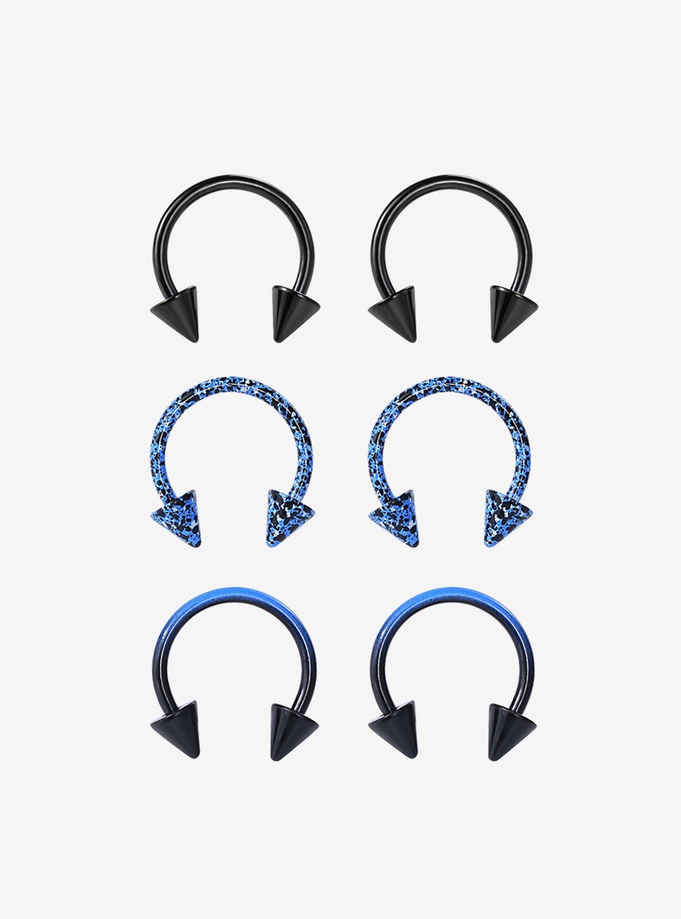 Steel Black & Blue Circular Barbell 6 Pack, , hi-res