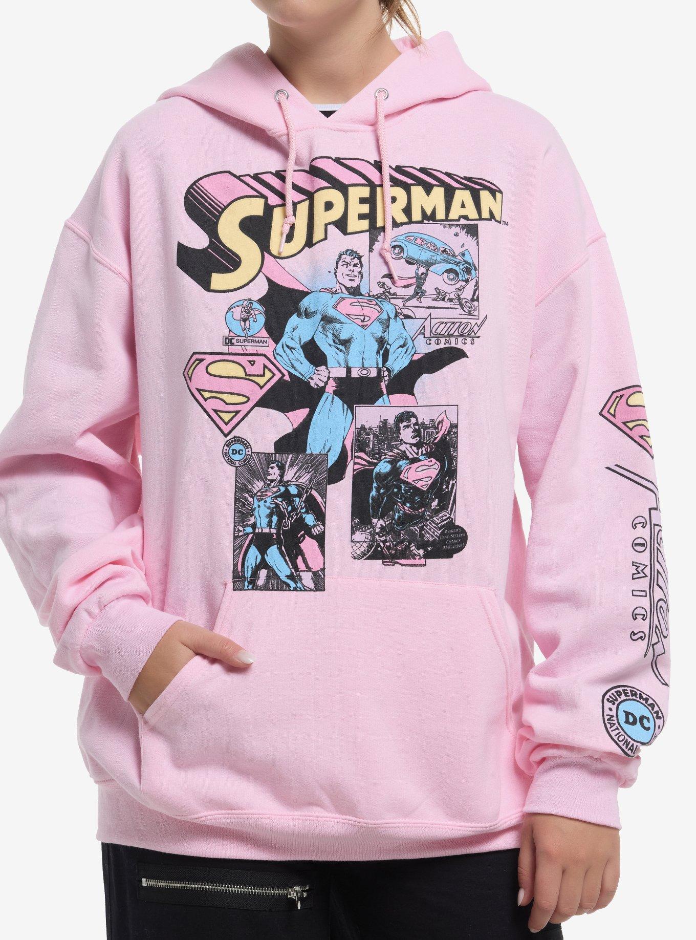 DC Comics Superman Comic Panels Girls Hoodie, , hi-res