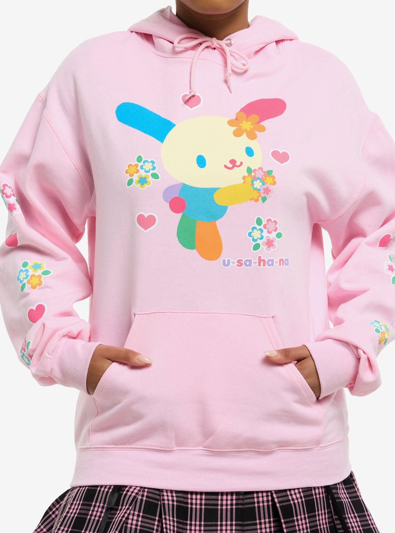 U*SA*HA*NA Pink Flower Girls Hoodie, , hi-res