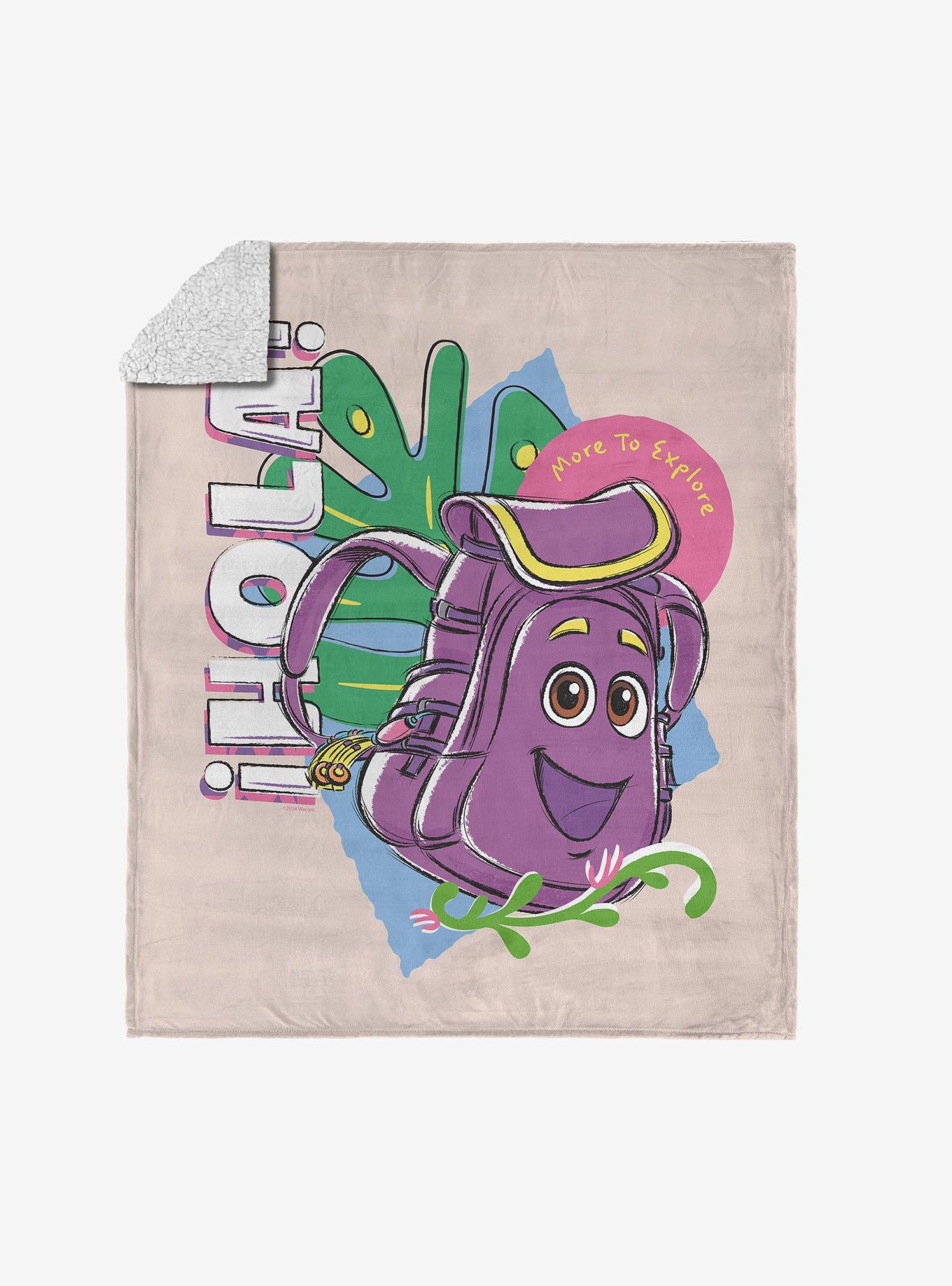 Dora The Explorer Hola Backpack Silk Touch Sherpa Throw Blanket, , hi-res