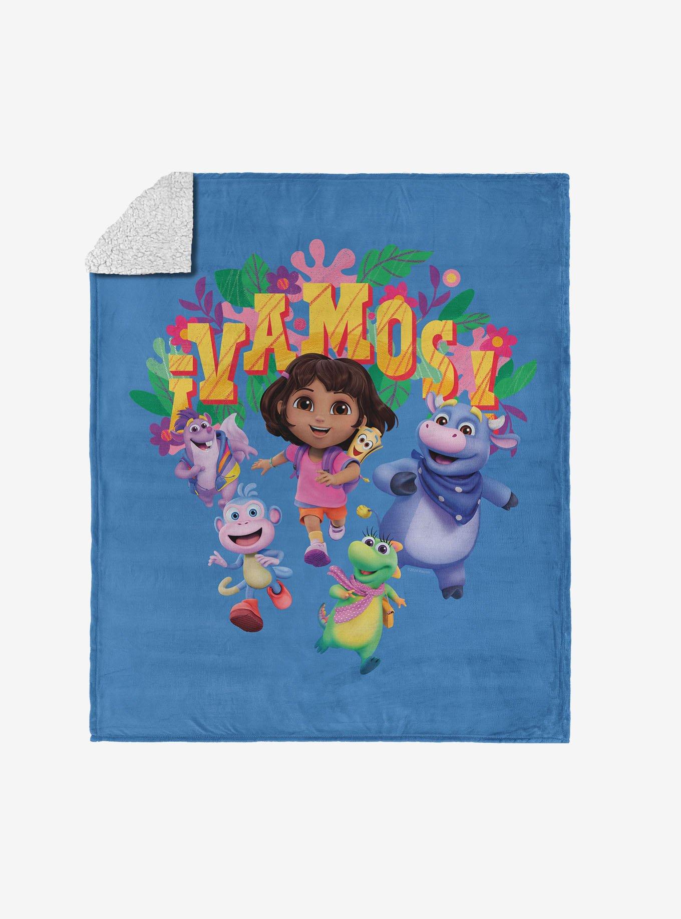 Dora The Explorer Vamos Silk Touch Sherpa Throw Blanket, , hi-res