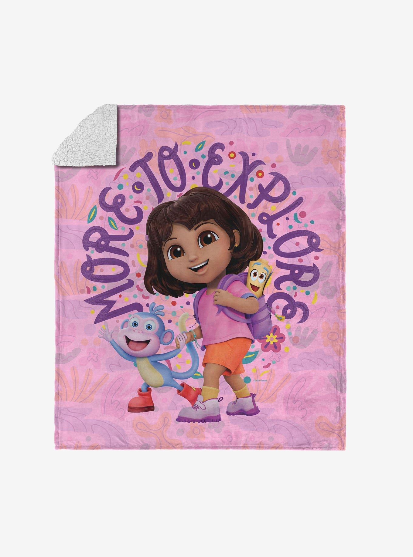 Dora The Explorer More to Explore Silk Touch Sherpa Throw Blanket, , hi-res