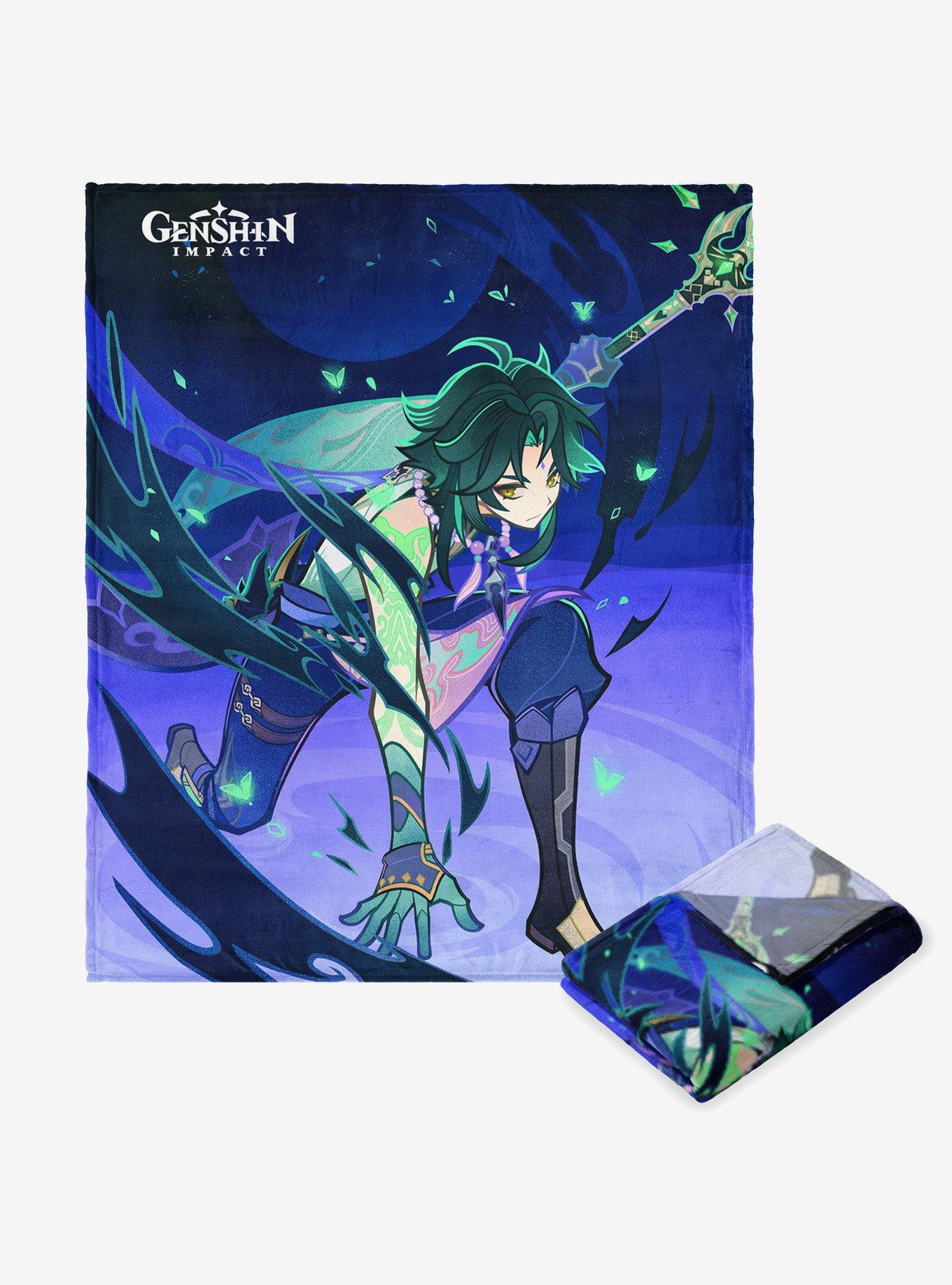 Genshin Impact Character 042 Xiao Silk Touch Throw Blanket, , hi-res