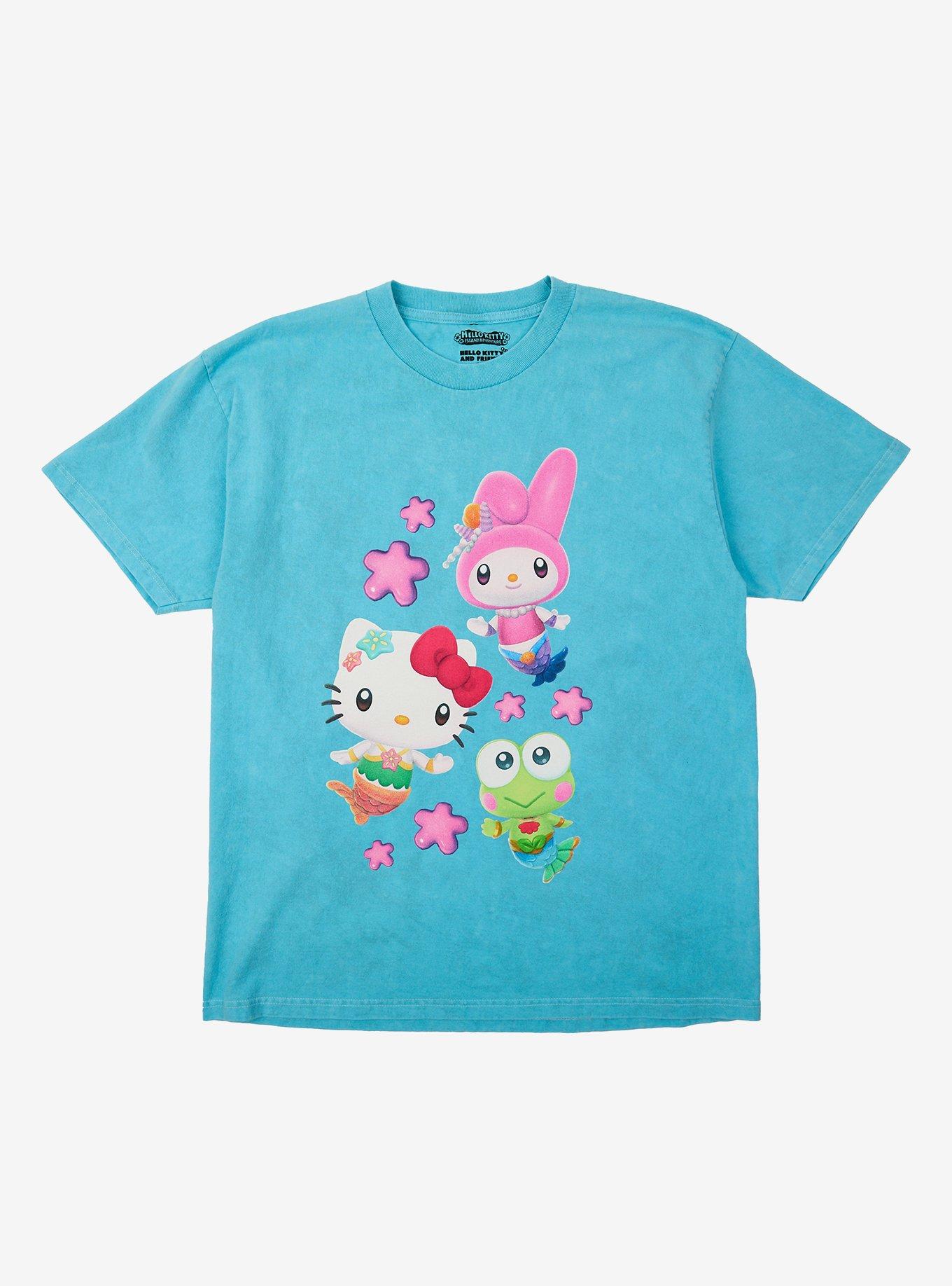 Hello Kitty Island Adventure Mermaid Trio Blue Wash T-Shirt, , hi-res