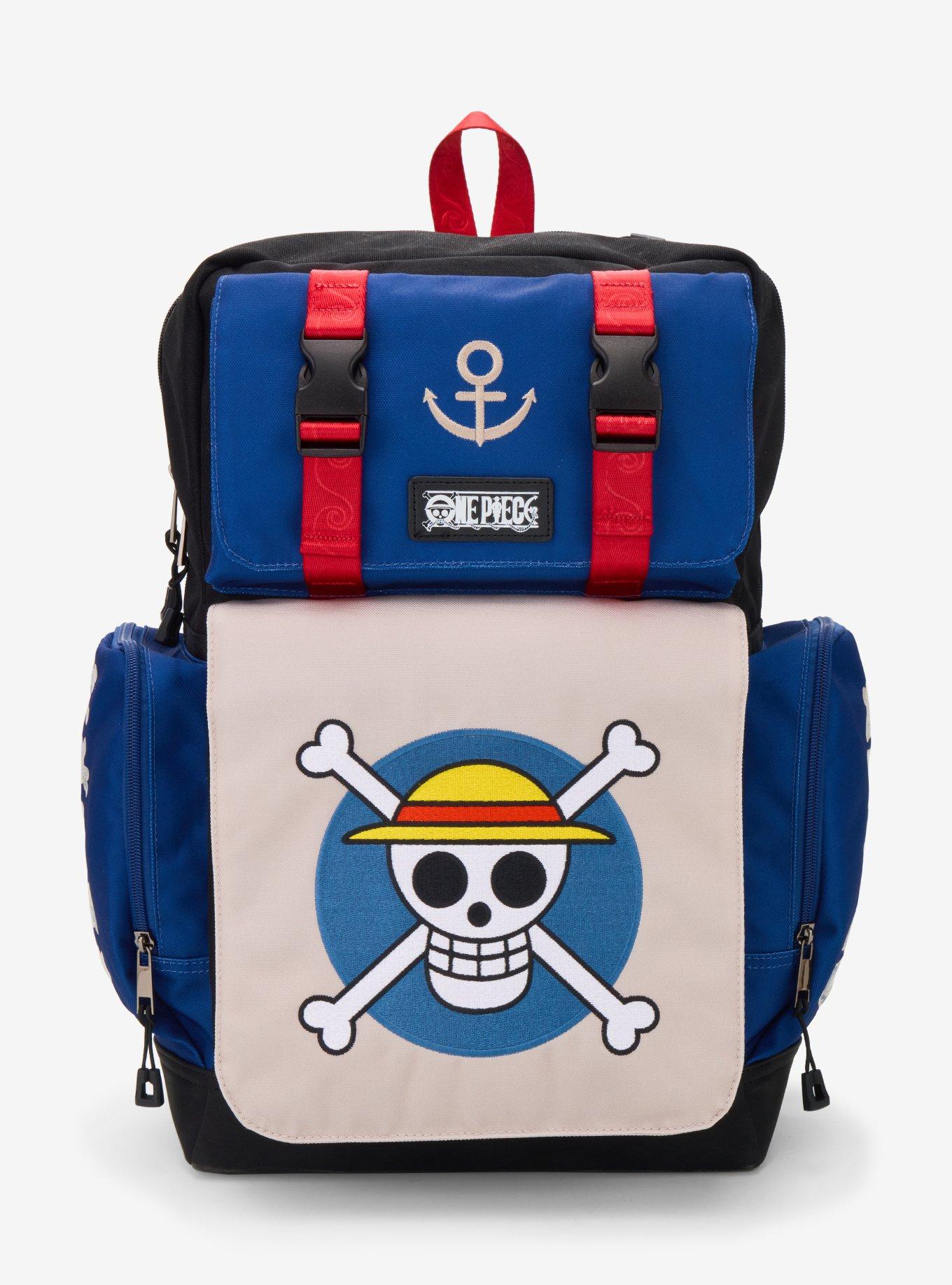 One Piece Straw Hat Crew Jolly Roger Multi-Pocket Backpack - BoxLunch Exclusive