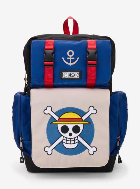 One Piece Straw Hat Crew Jolly Roger Multi-Pocket Backpack