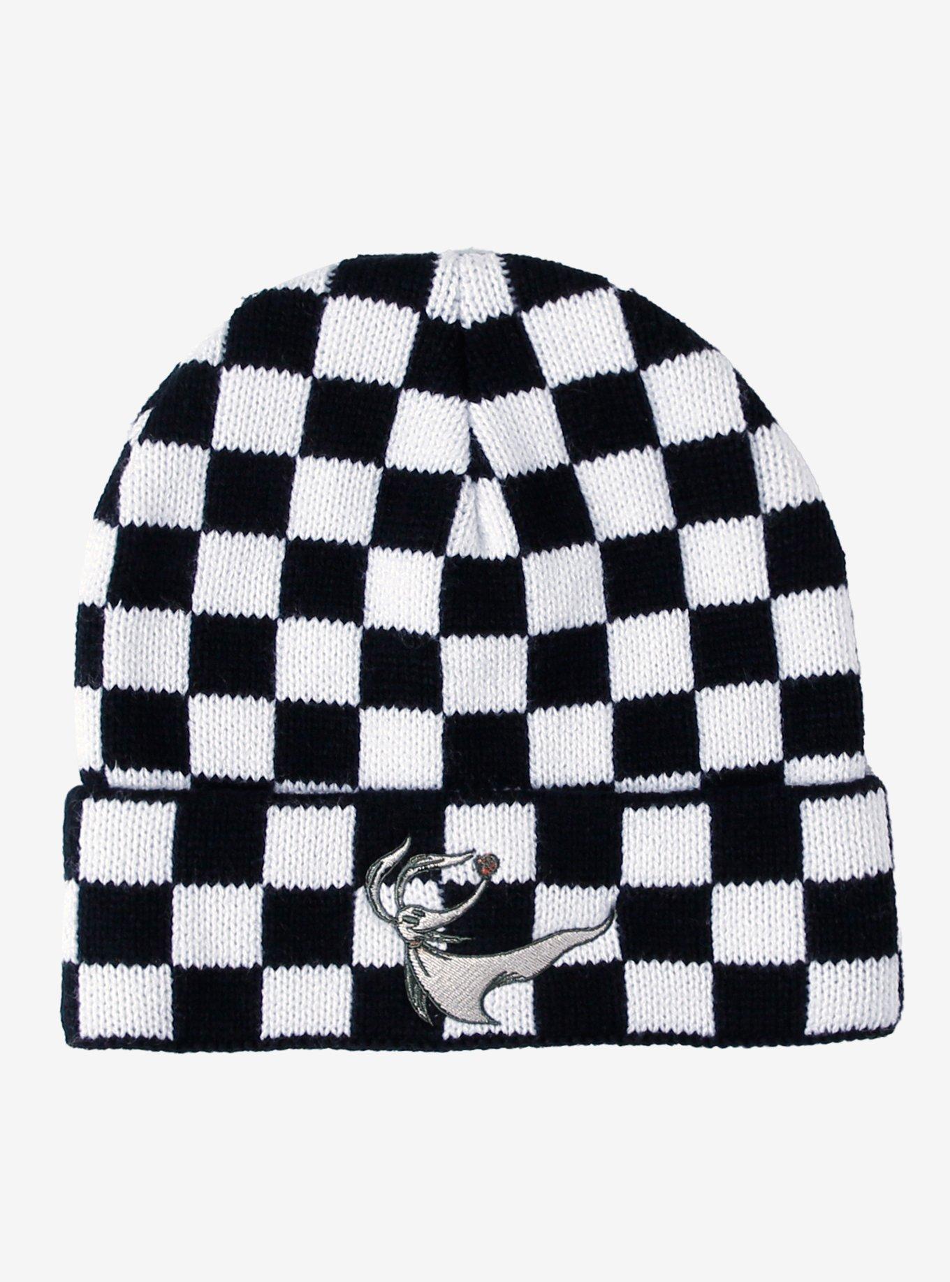 Disney The Nightmare Before Christmas Zero Checkered Beanie — BoxLunch Exclusive, , hi-res