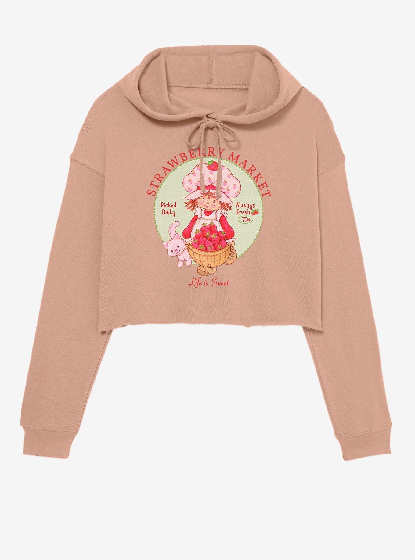 Strawberry Shortcake Market Girls Crop Hoodie, , hi-res
