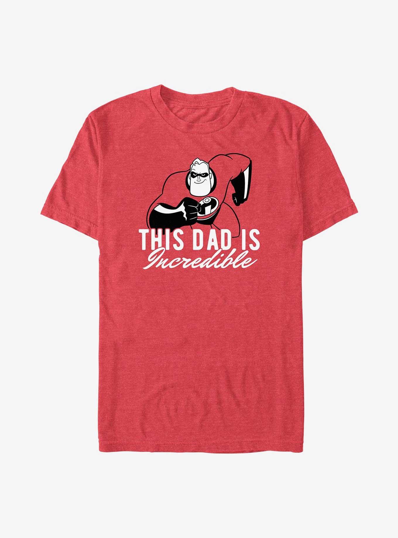 Disney Pixar The Incredibles This Dad Is Incredible T-Shirt, RED HTR, hi-res