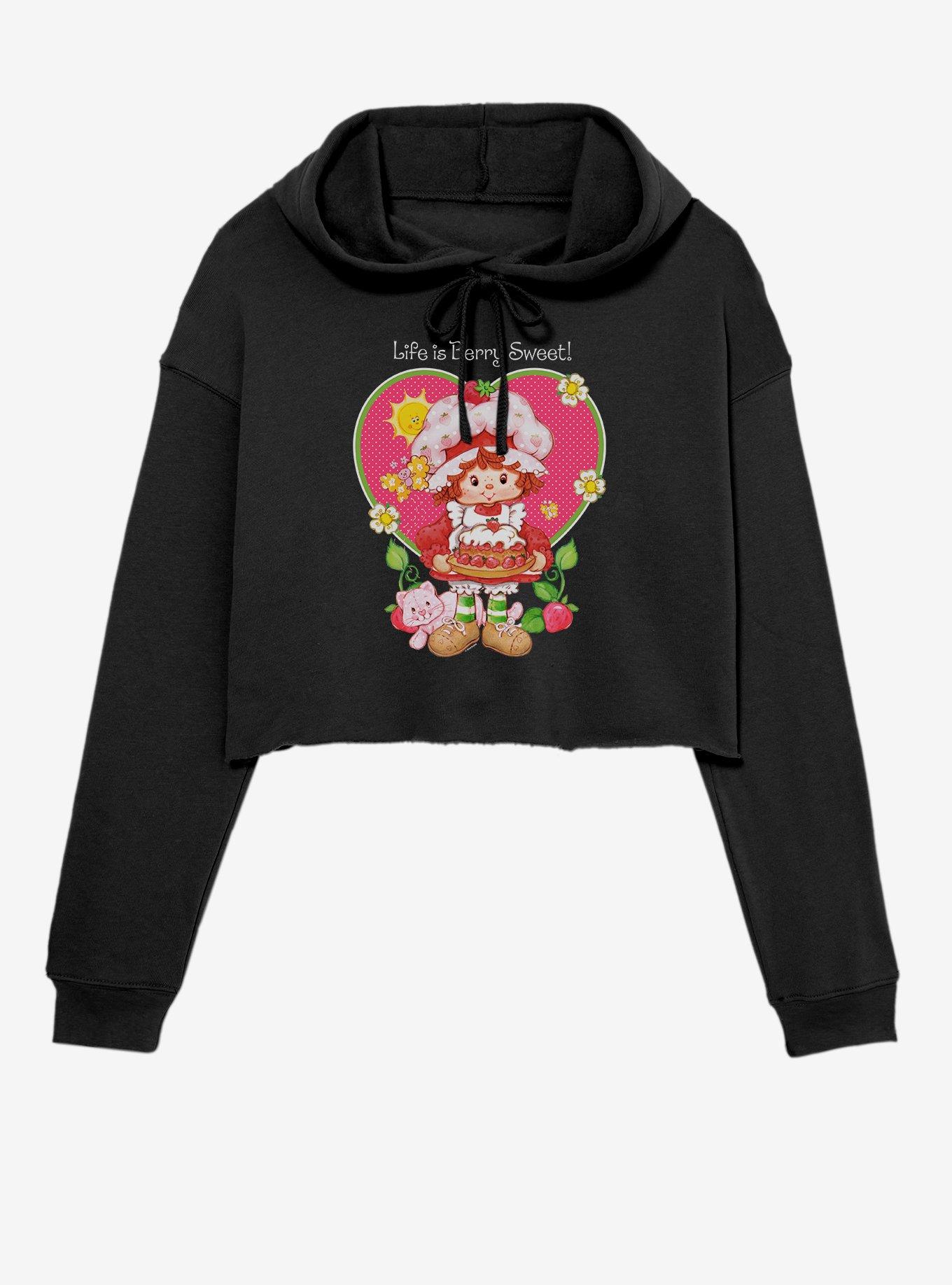 Strawberry Shortcake Life Berry Sweet Girls Crop Hoodie, , hi-res