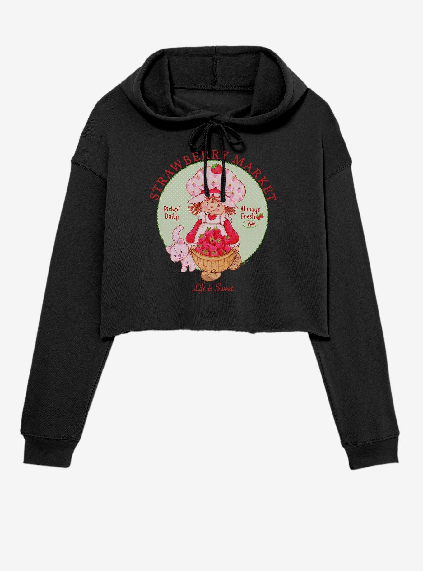 Strawberry Shortcake Market Girls Crop Hoodie, , hi-res