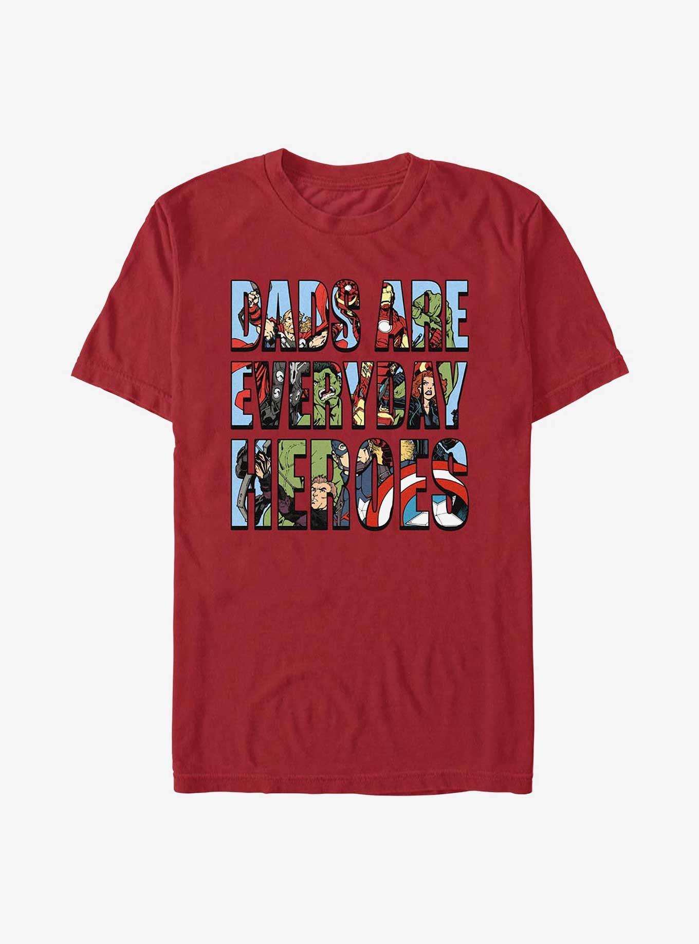 Marvel Avengers Dads Are Everyday Heroes T-Shirt, CARDINAL, hi-res
