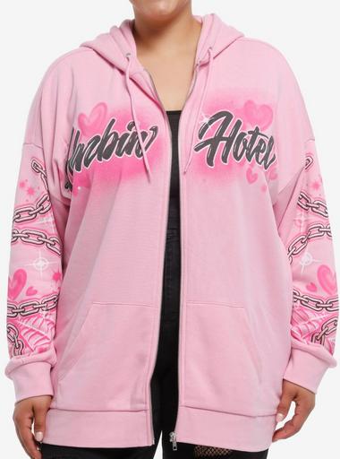 Hazbin Hotel Angel Dust Graffiti Oversized Hoodie Plus Size | Hot