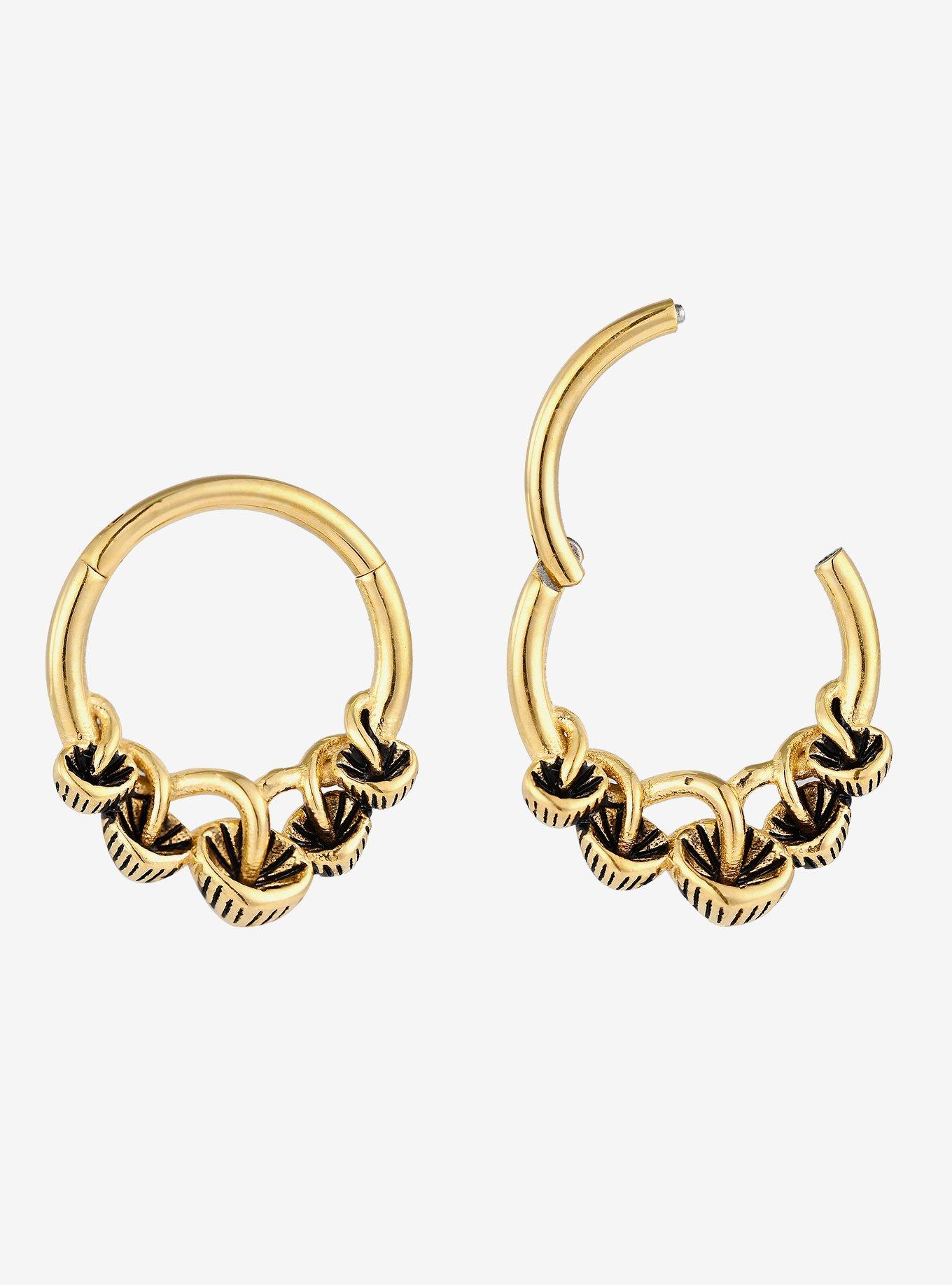 16G Steel Gold Mushroom Hinged Clicker, , hi-res