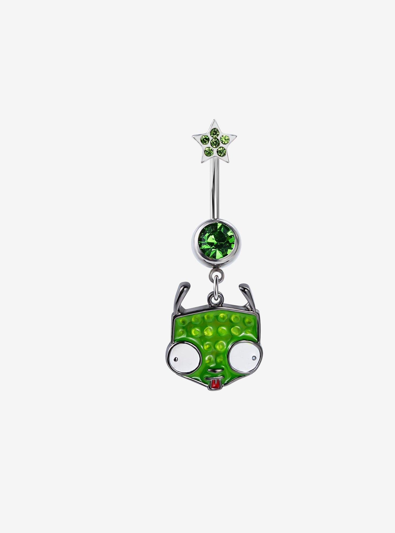 14G Steel Invader Zim Bling GIR Navel Barbell, , hi-res