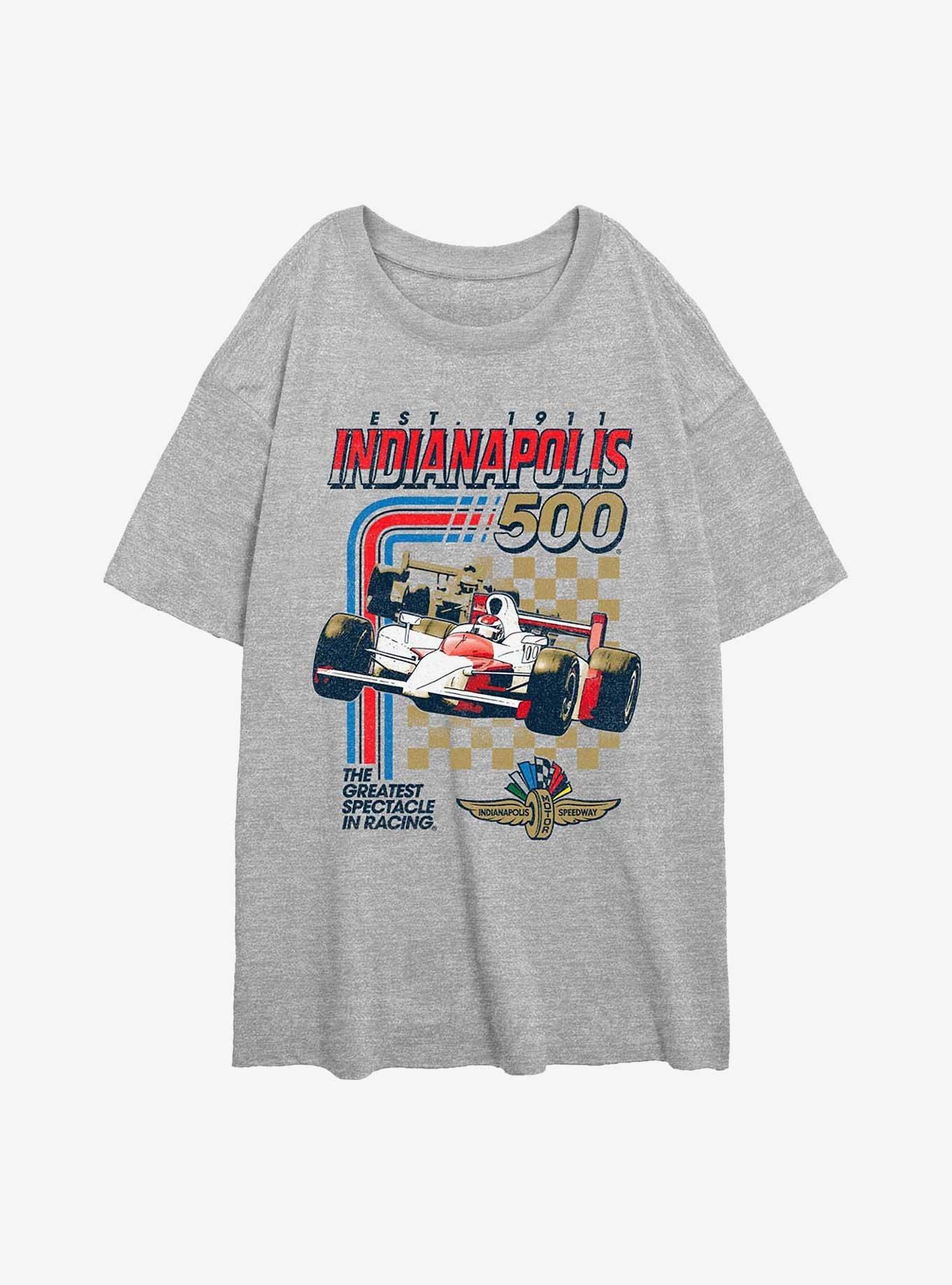 Indianapolis 500 Racing Stripes Girls Oversized T-Shirt, ATH HTR, hi-res