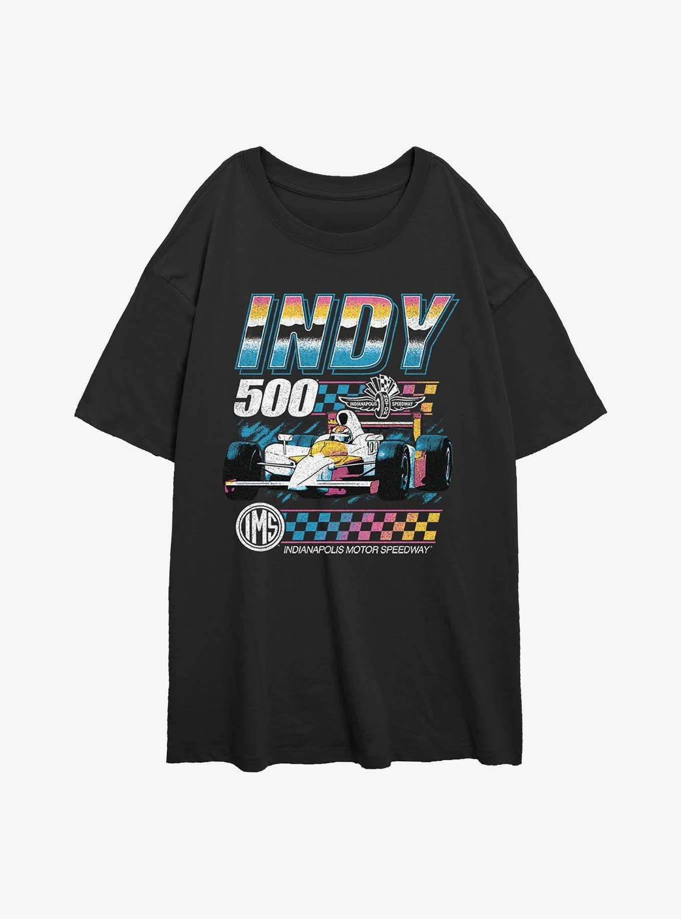 Indianapolis 500 Vintage Neon Girls Oversized T-Shirt, BLACK, hi-res