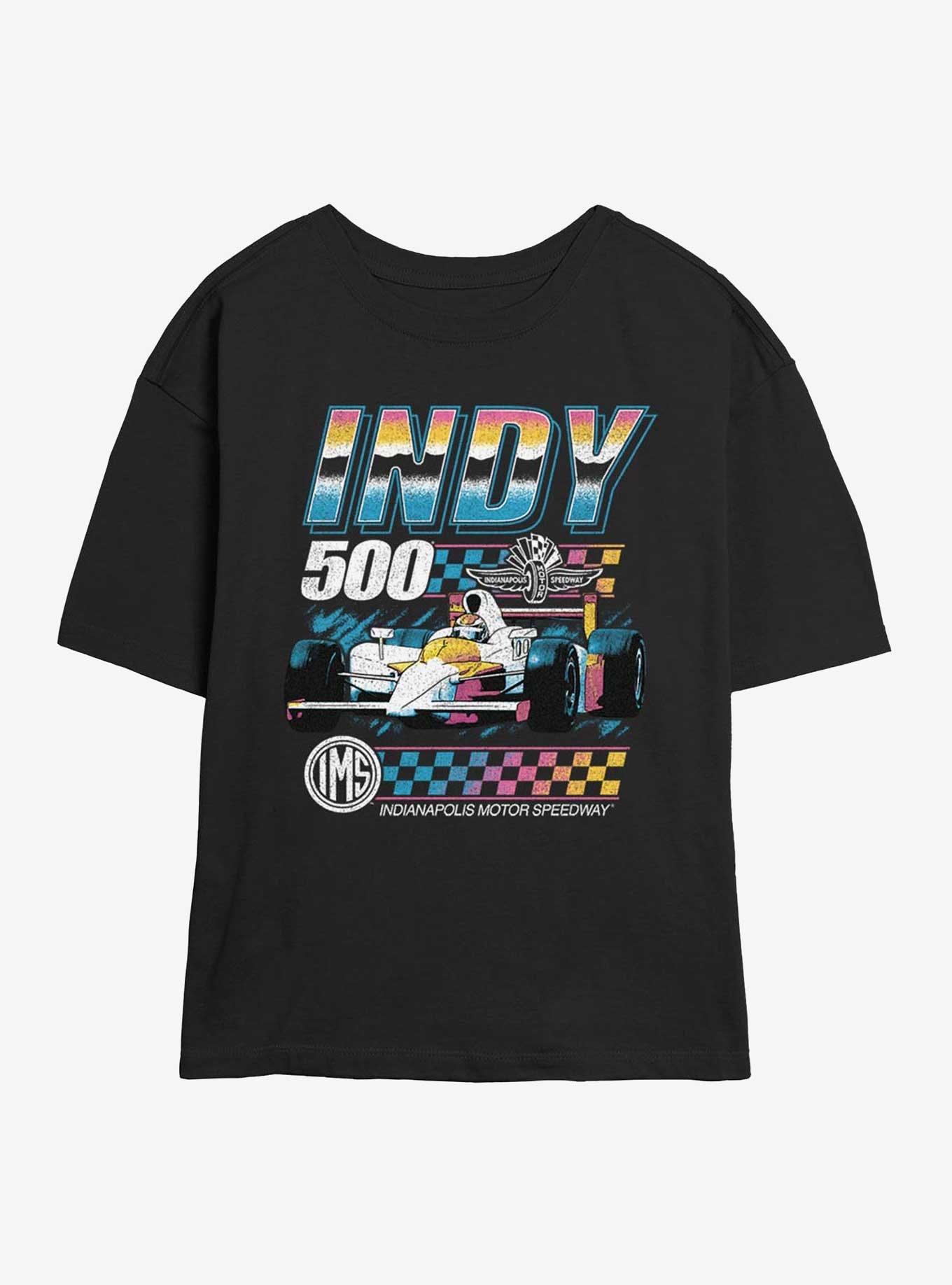 Indianapolis 500 Vintage Neon Girls Skimmer T-Shirt, BLACK, hi-res