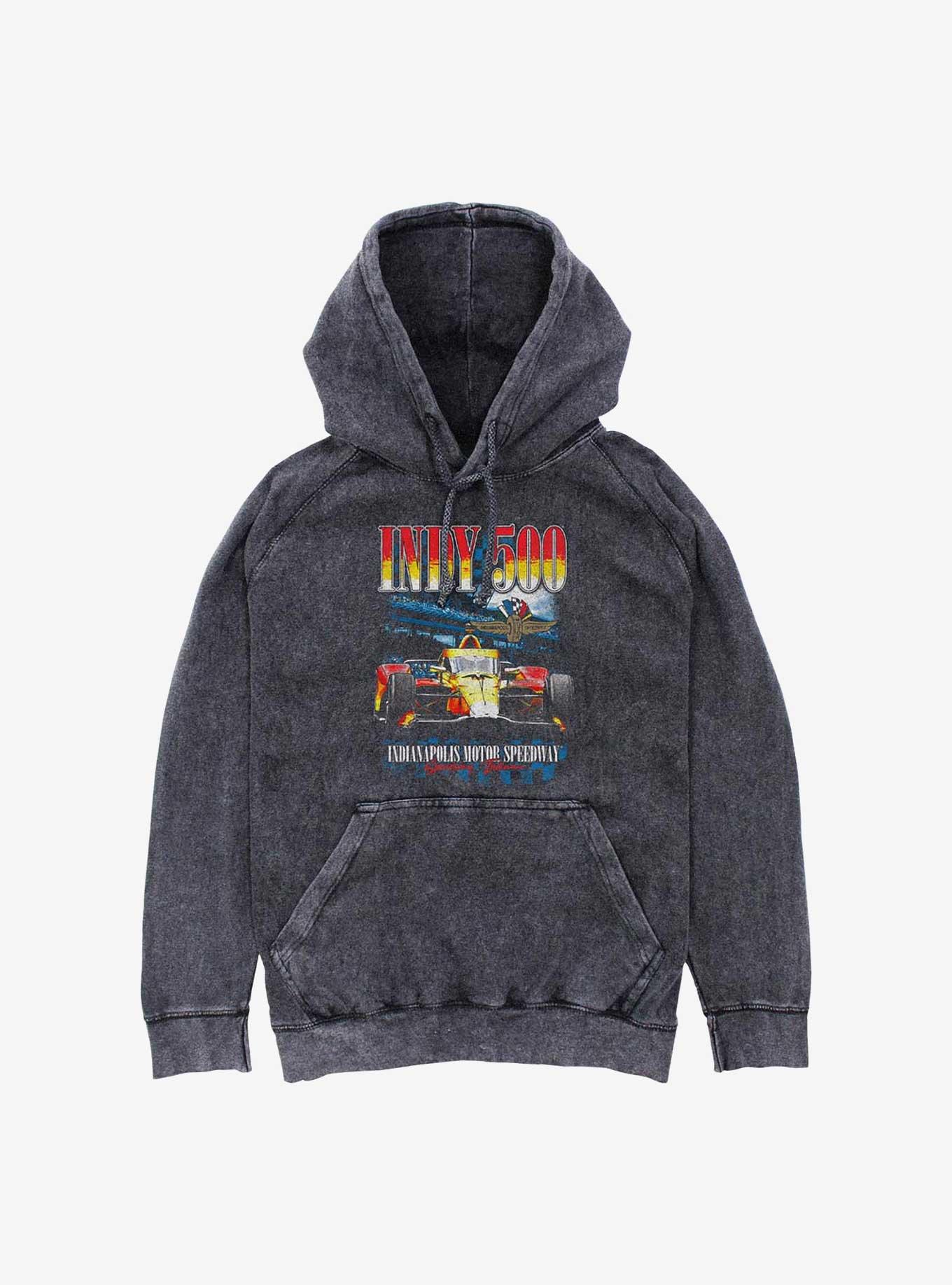 Indianapolis 500 Indy Crowd Mineral Wash Hoodie, BLACK, hi-res
