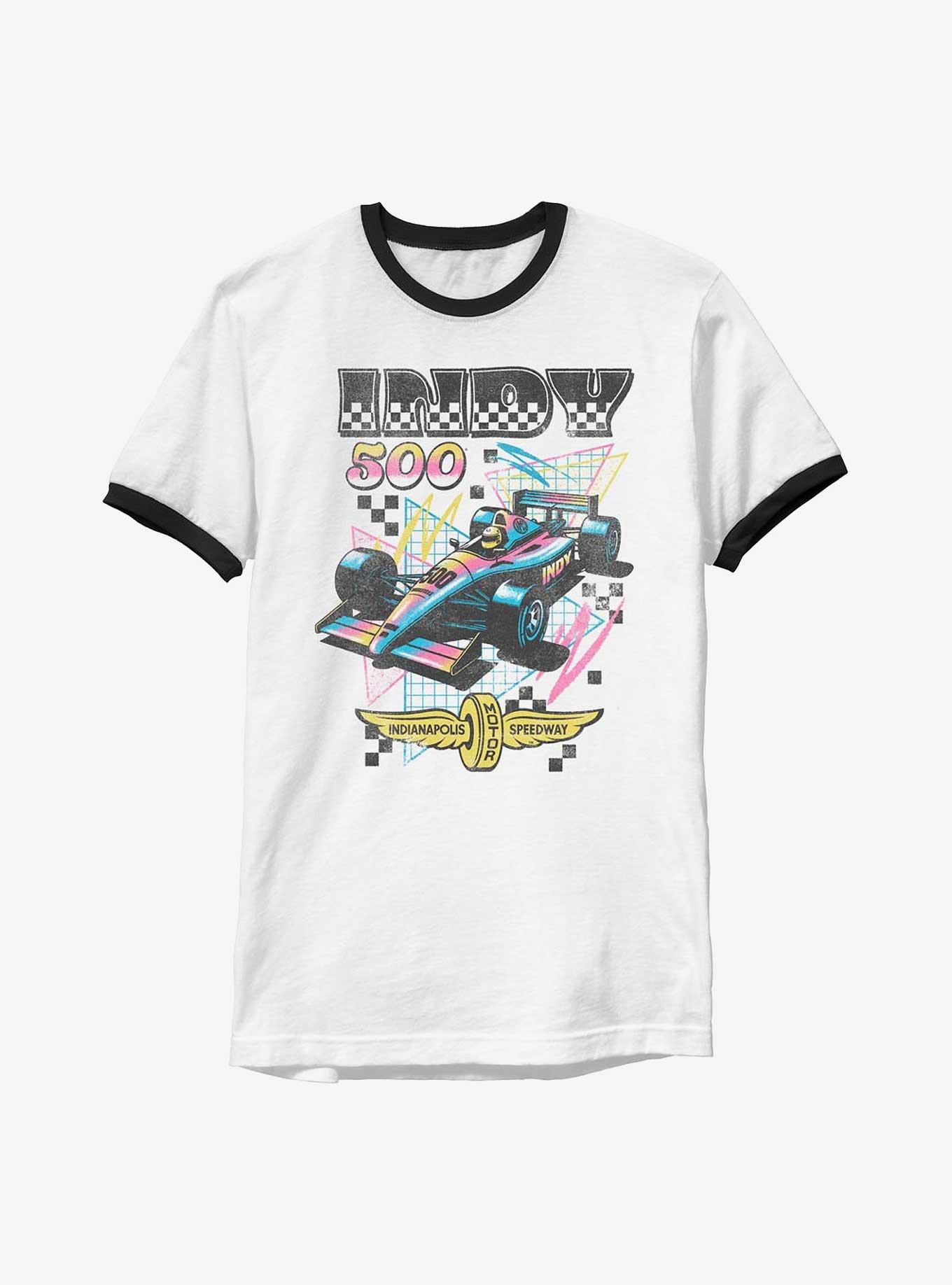 Indianapolis 500 90's Vibe Ringer T-Shirt, WHTBLK, hi-res