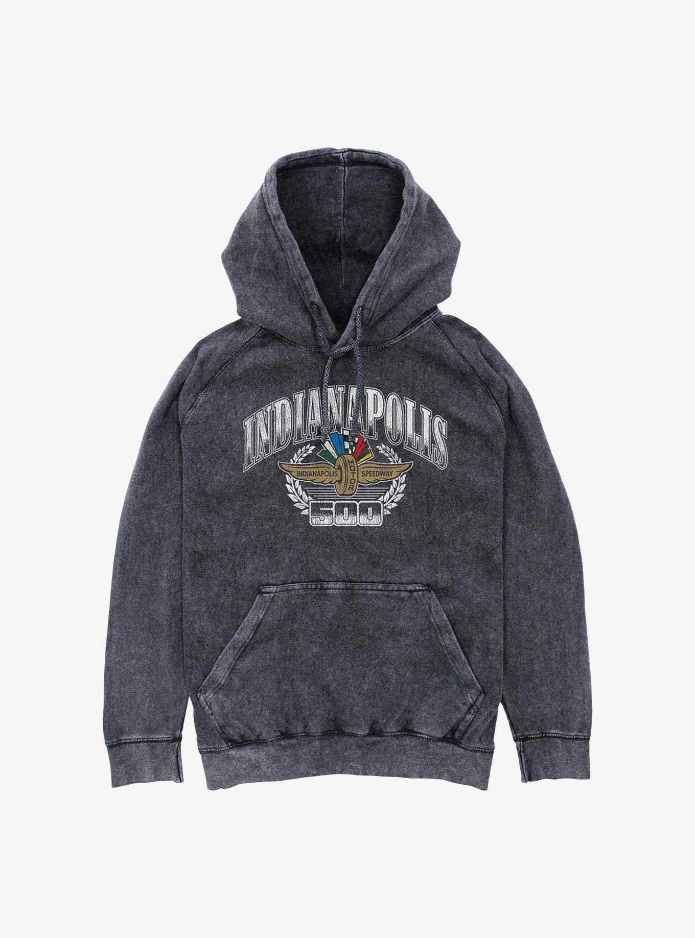 Indianapolis 500 Regal Crest Mineral Wash Hoodie, BLACK, hi-res