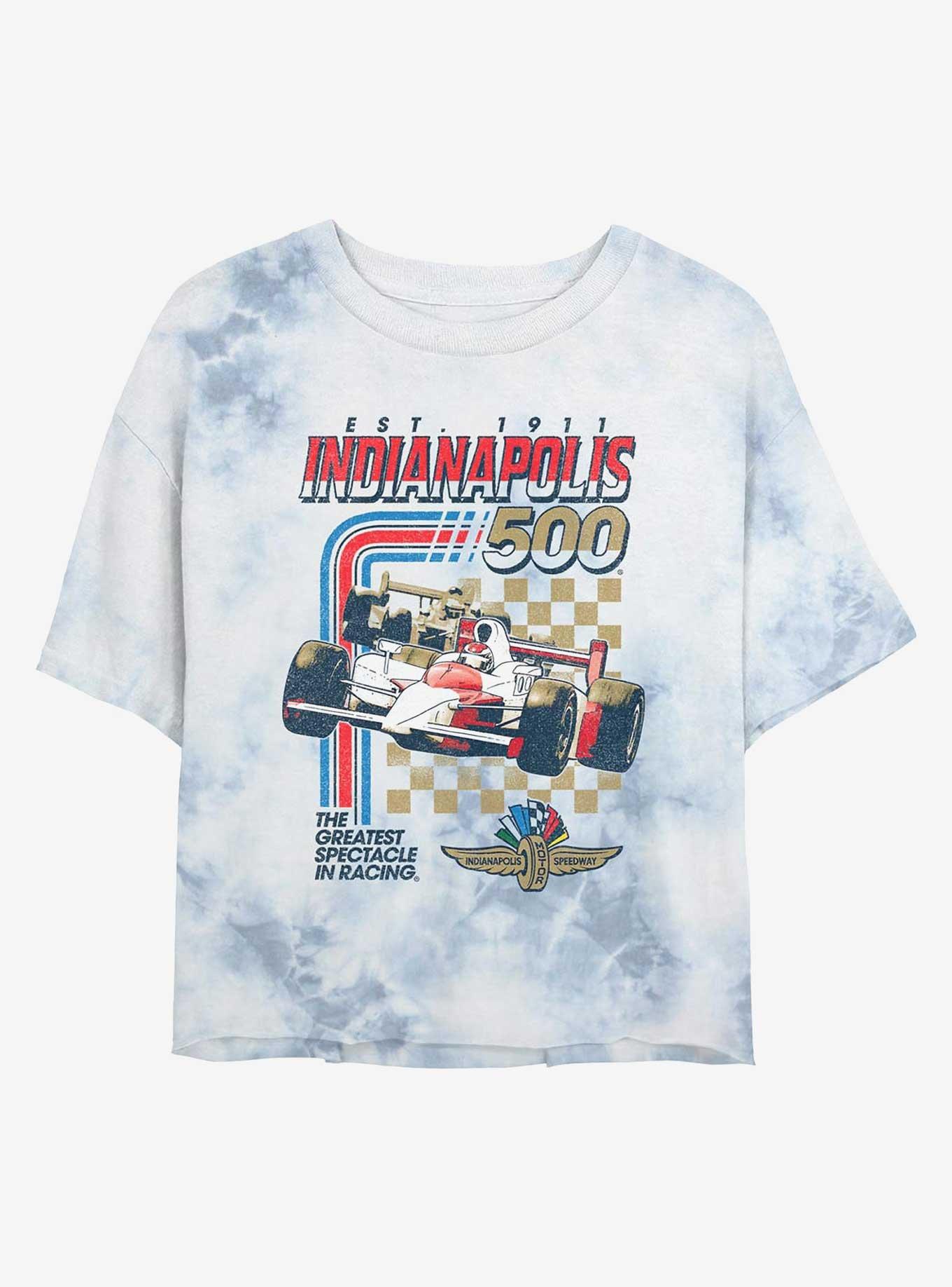 Indianapolis 500 Racing Stripes Girls Tie-Dye Crop T-Shirt, , hi-res