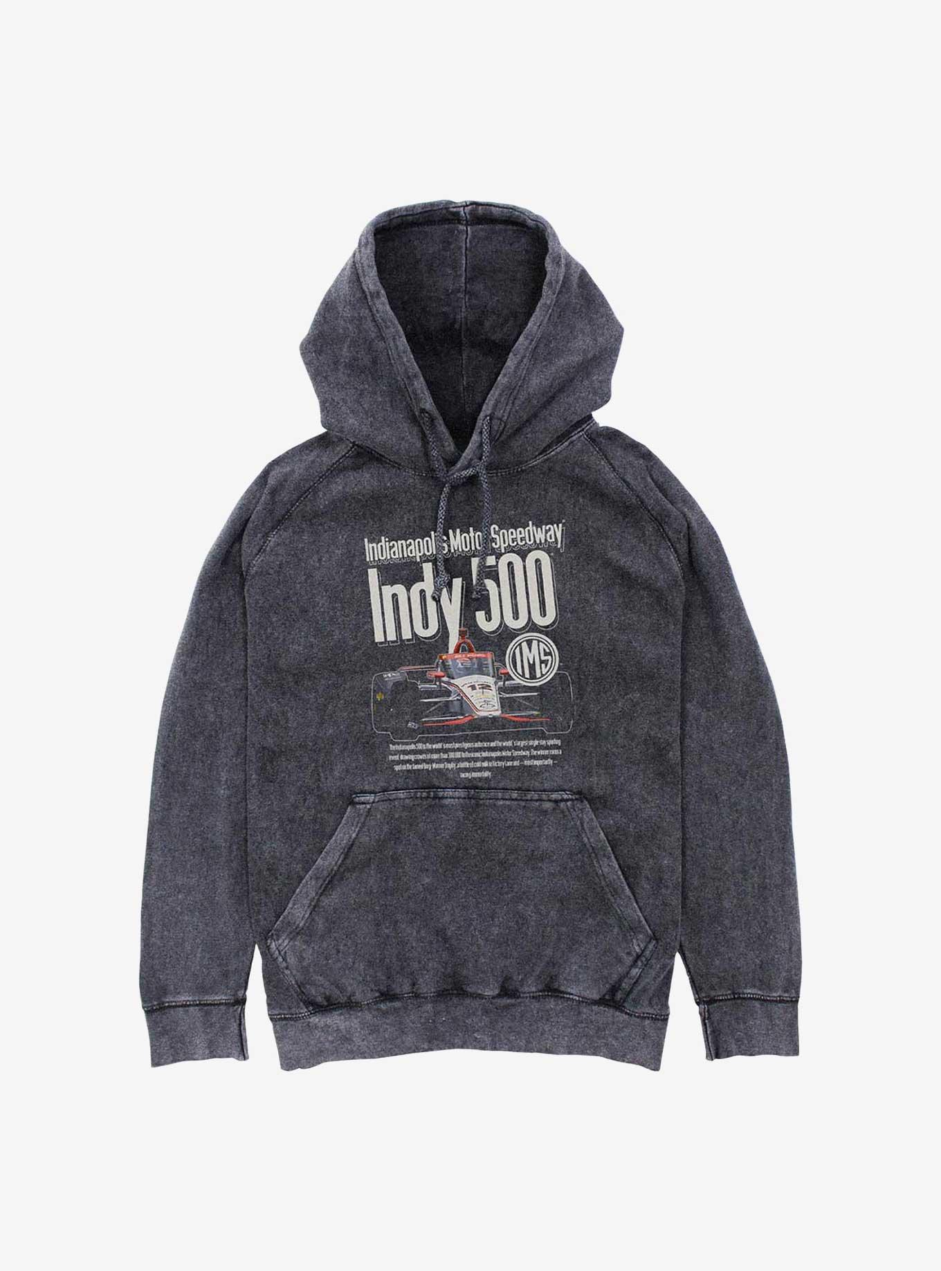 Indianapolis 500 Cover Ad Mineral Wash Hoodie, BLACK, hi-res