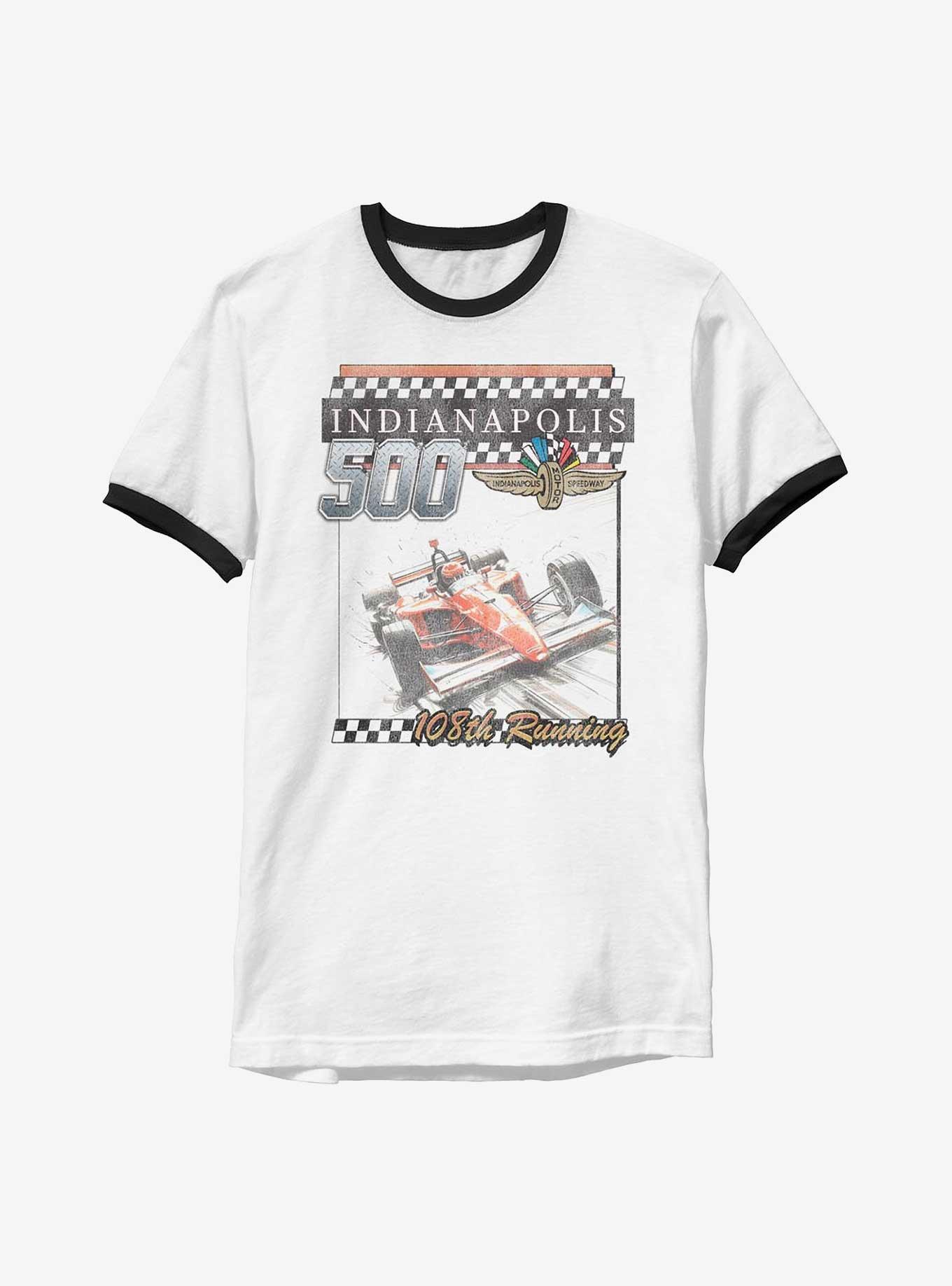 Indianapolis 500 108Th Running Ringer T-Shirt, WHTBLK, hi-res