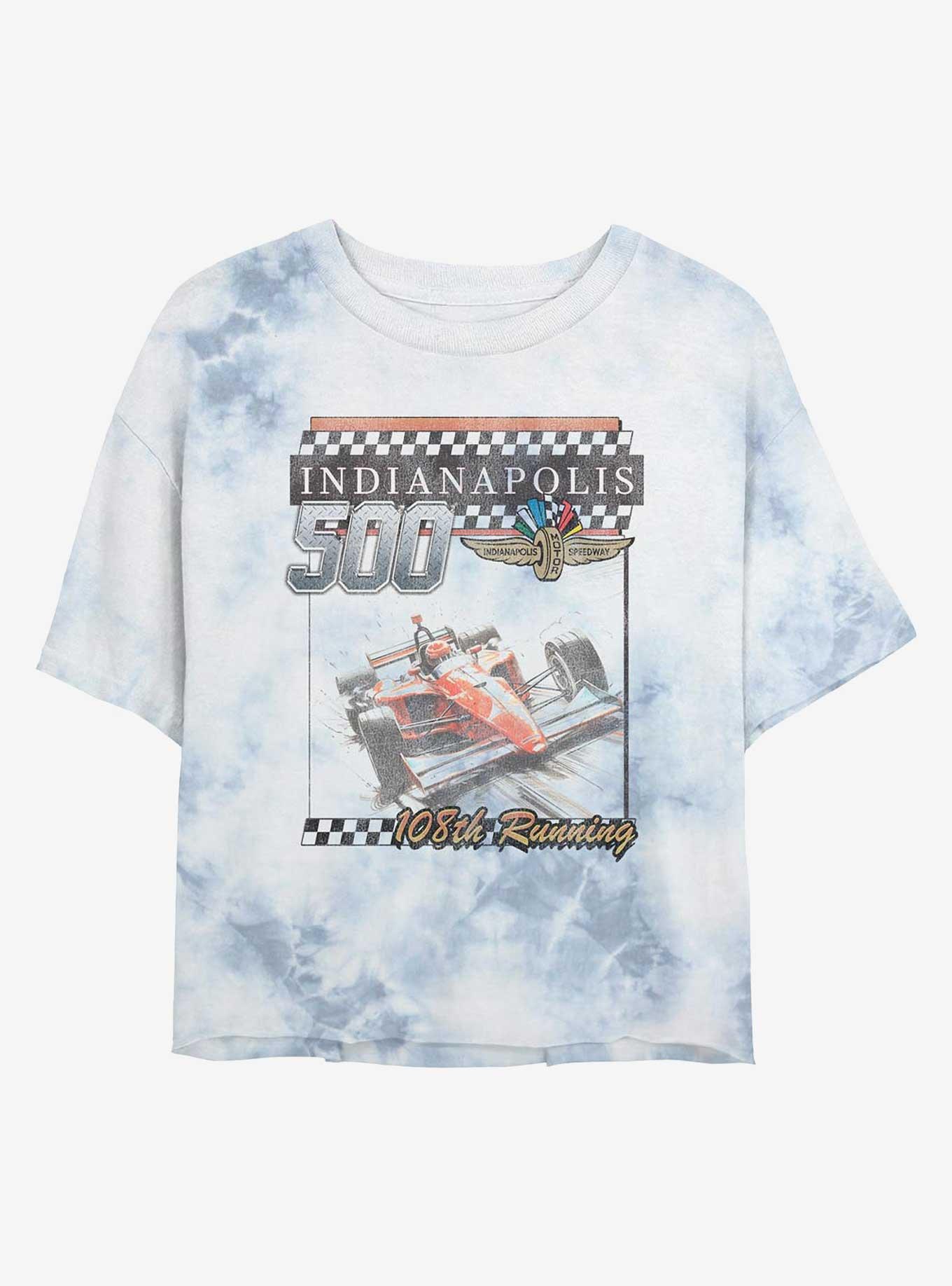 Indianapolis 500 108Th Running Girls Tie-Dye Crop T-Shirt, WHITEBLUE, hi-res