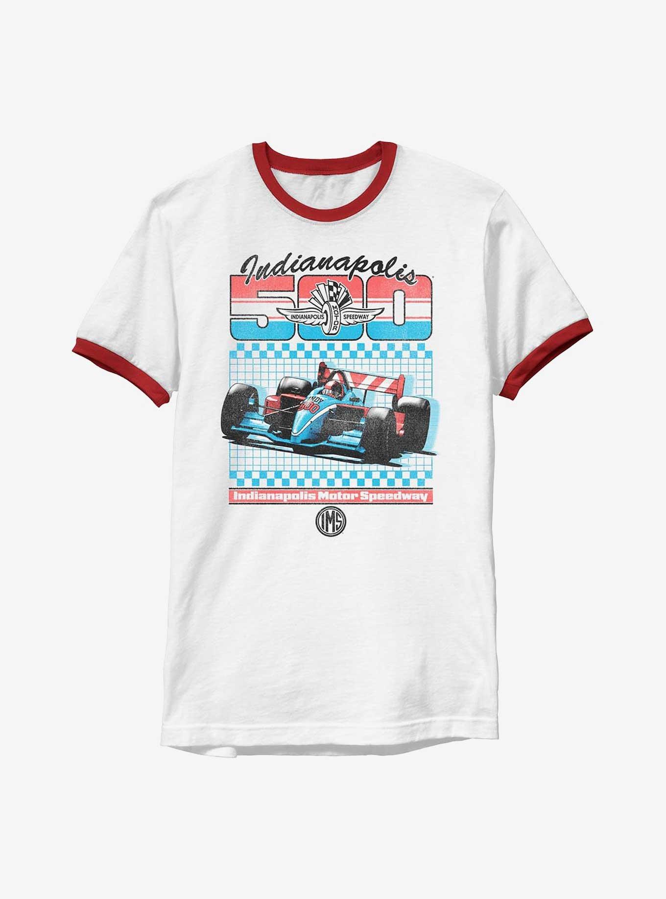 Indianapolis 500 Retro Sport Ringer T-Shirt, WHTRED, hi-res
