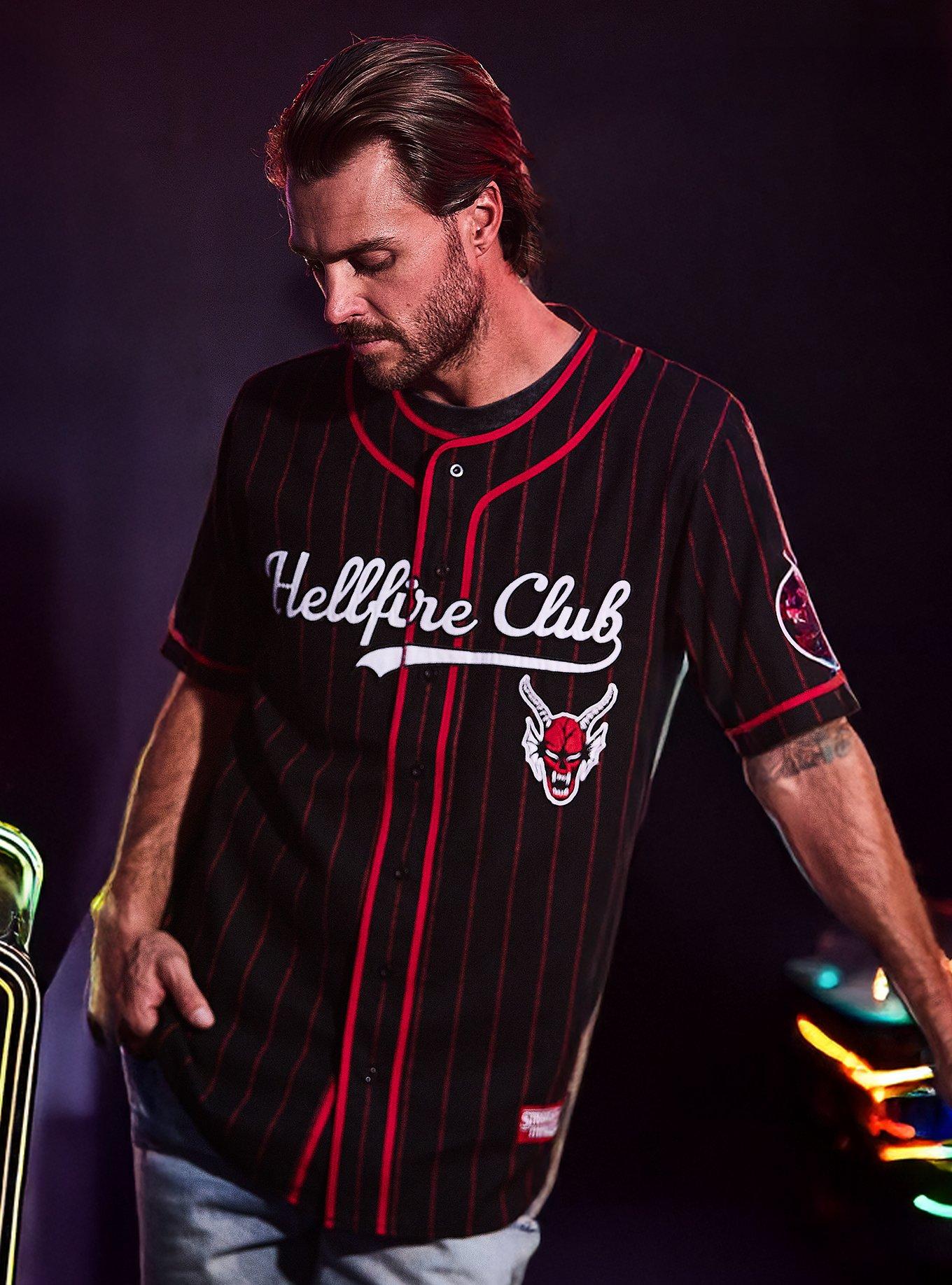 Stranger Things Hellfire Club Striped Baseball Jersey - BoxLunch Exclusive, , hi-res